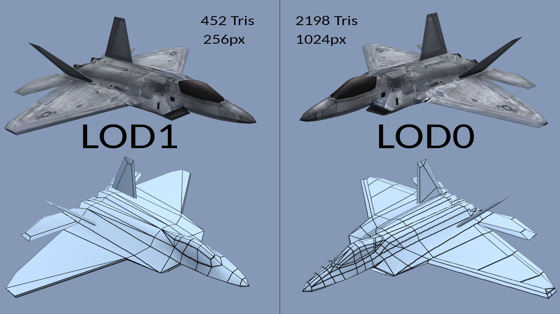 Mobile Low Poly F22 Raptor Low-poly 3D model_4