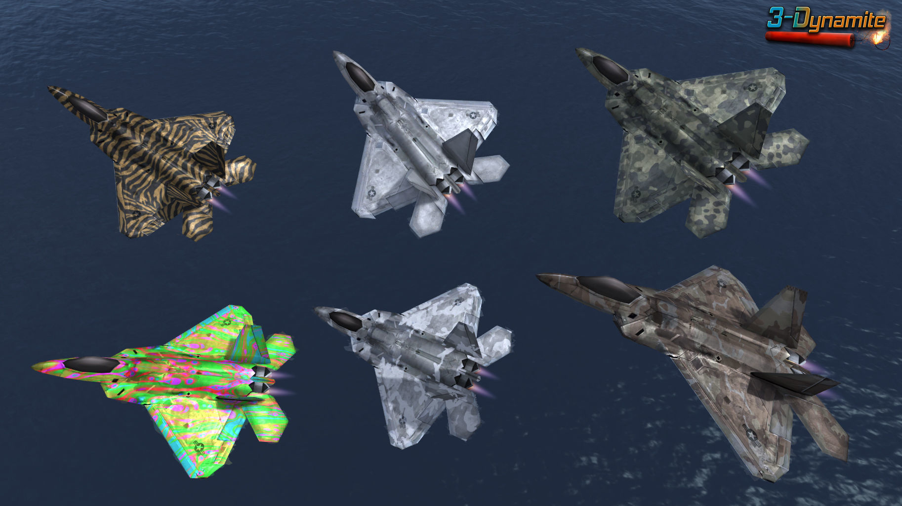 Mobile Low Poly F22 Raptor Low-poly 3D model_9