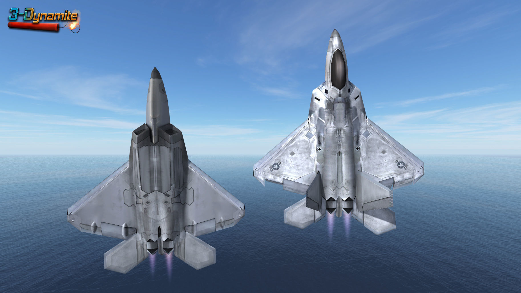 Mobile Low Poly F22 Raptor Low-poly 3D model_6