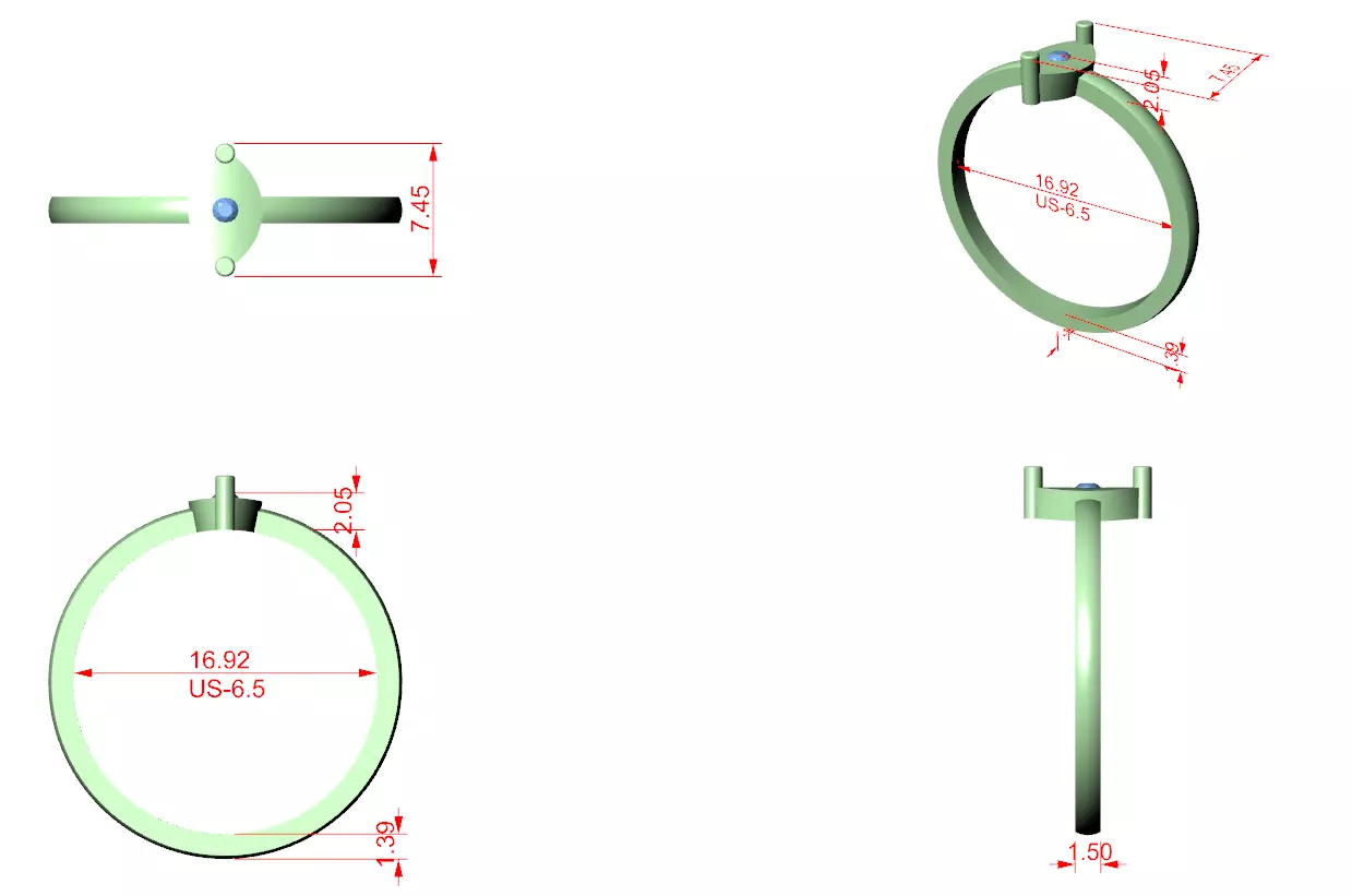 Delicate Ring 3dm stl renders animation videos details  3D print model_1