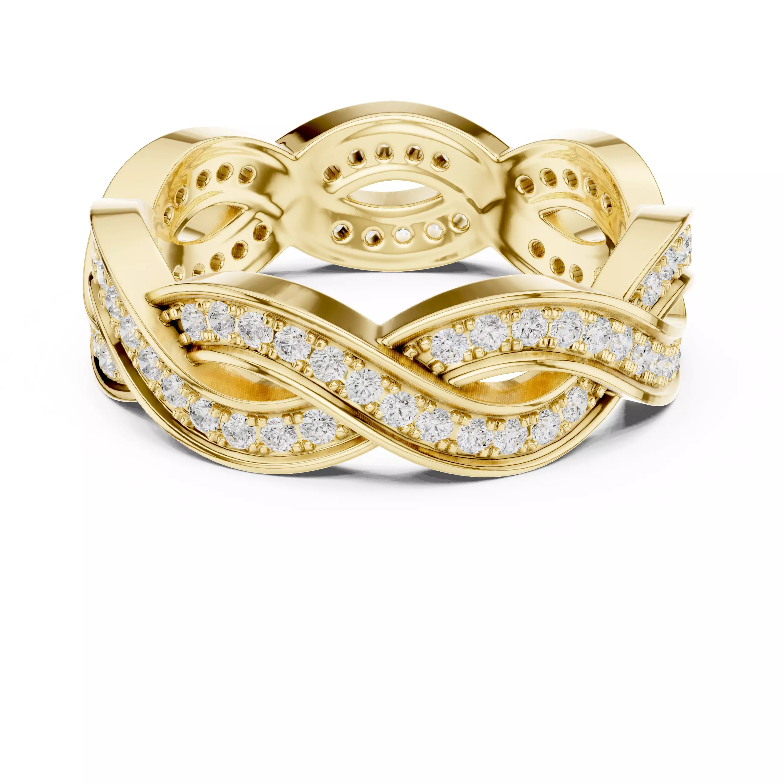 Cross Woven Wire Mesh Eternity Band Ring 3dm stl renders 3D print model_13