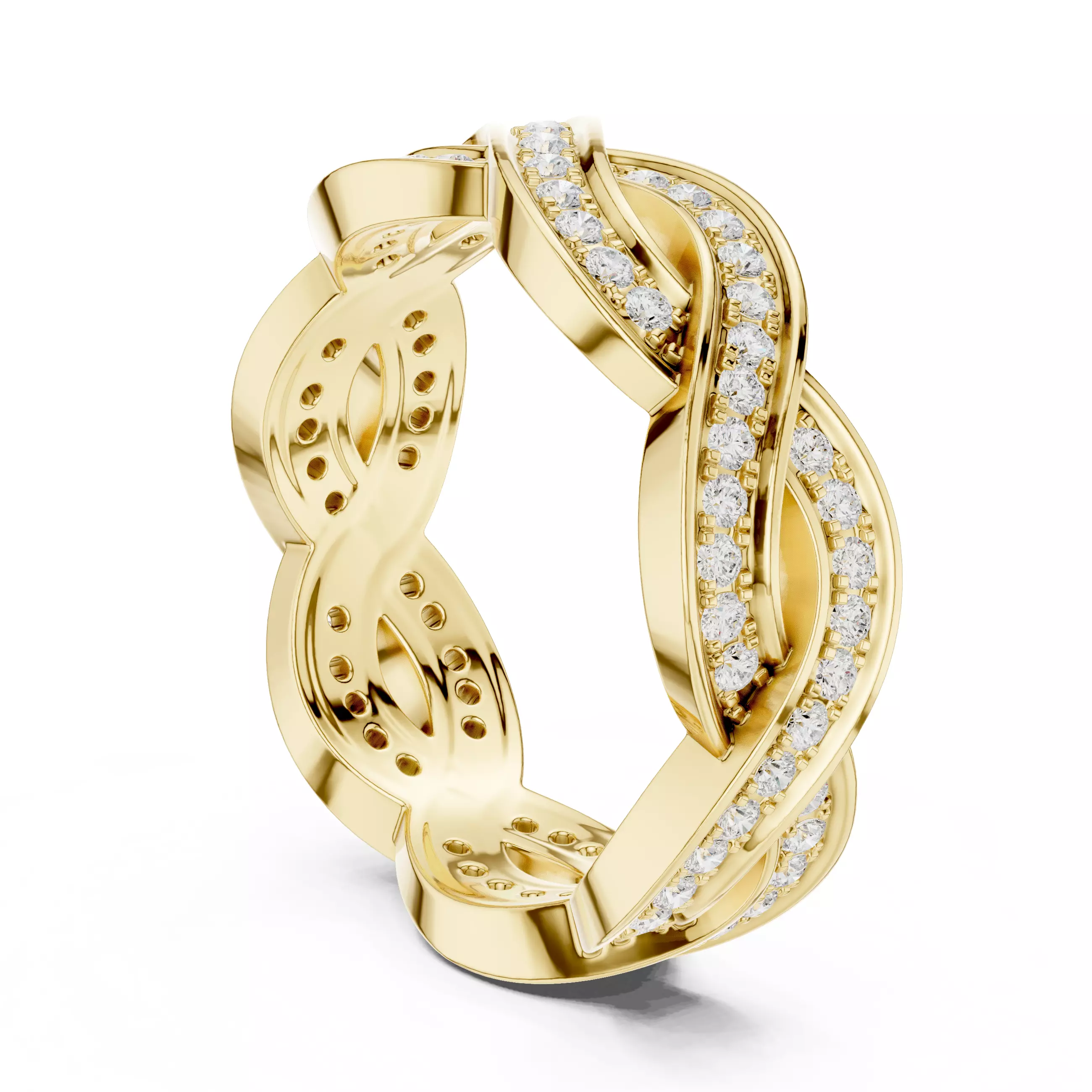 Cross Woven Wire Mesh Eternity Band Ring 3dm stl renders 3D print model_10