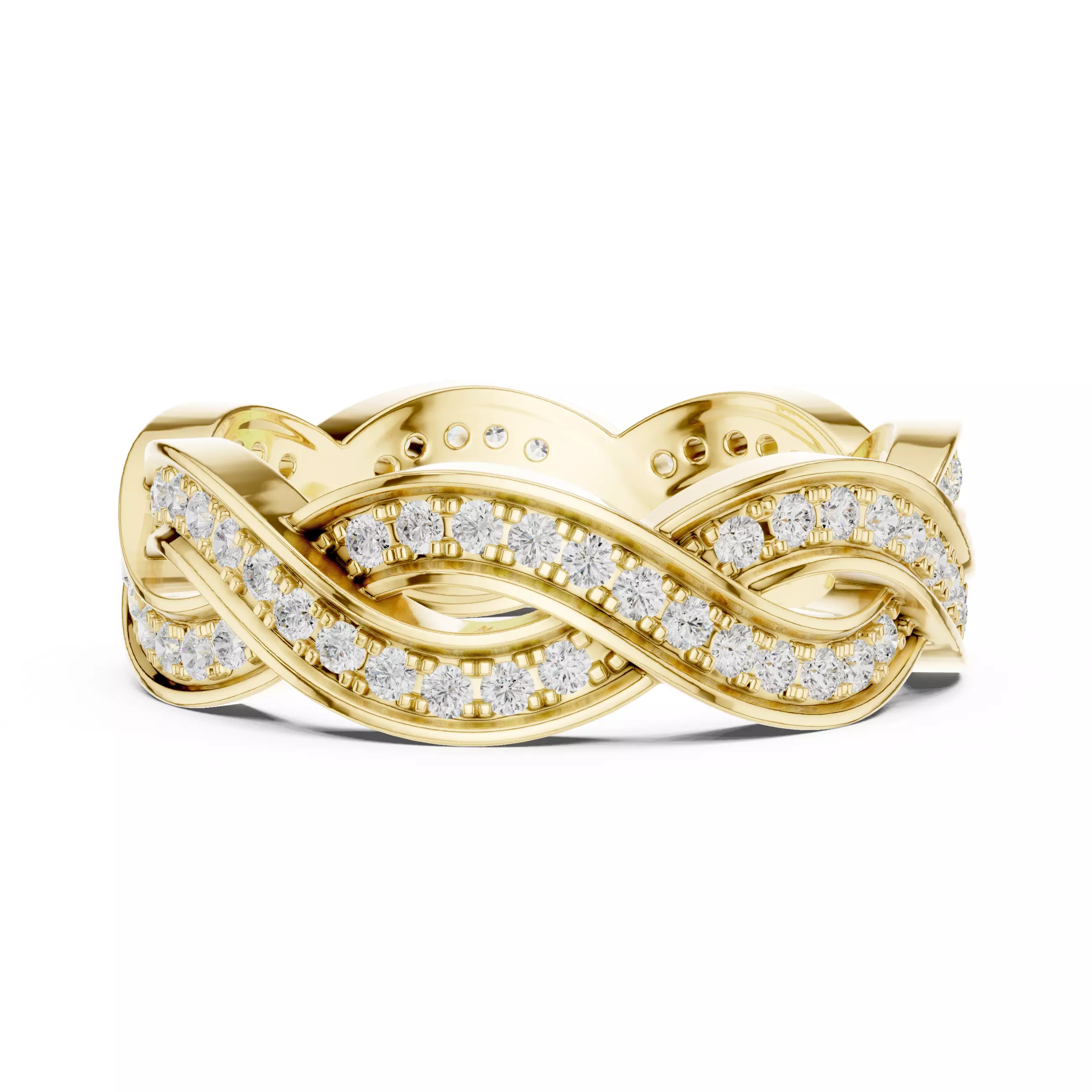 Cross Woven Wire Mesh Eternity Band Ring 3dm stl renders 3D print model_12