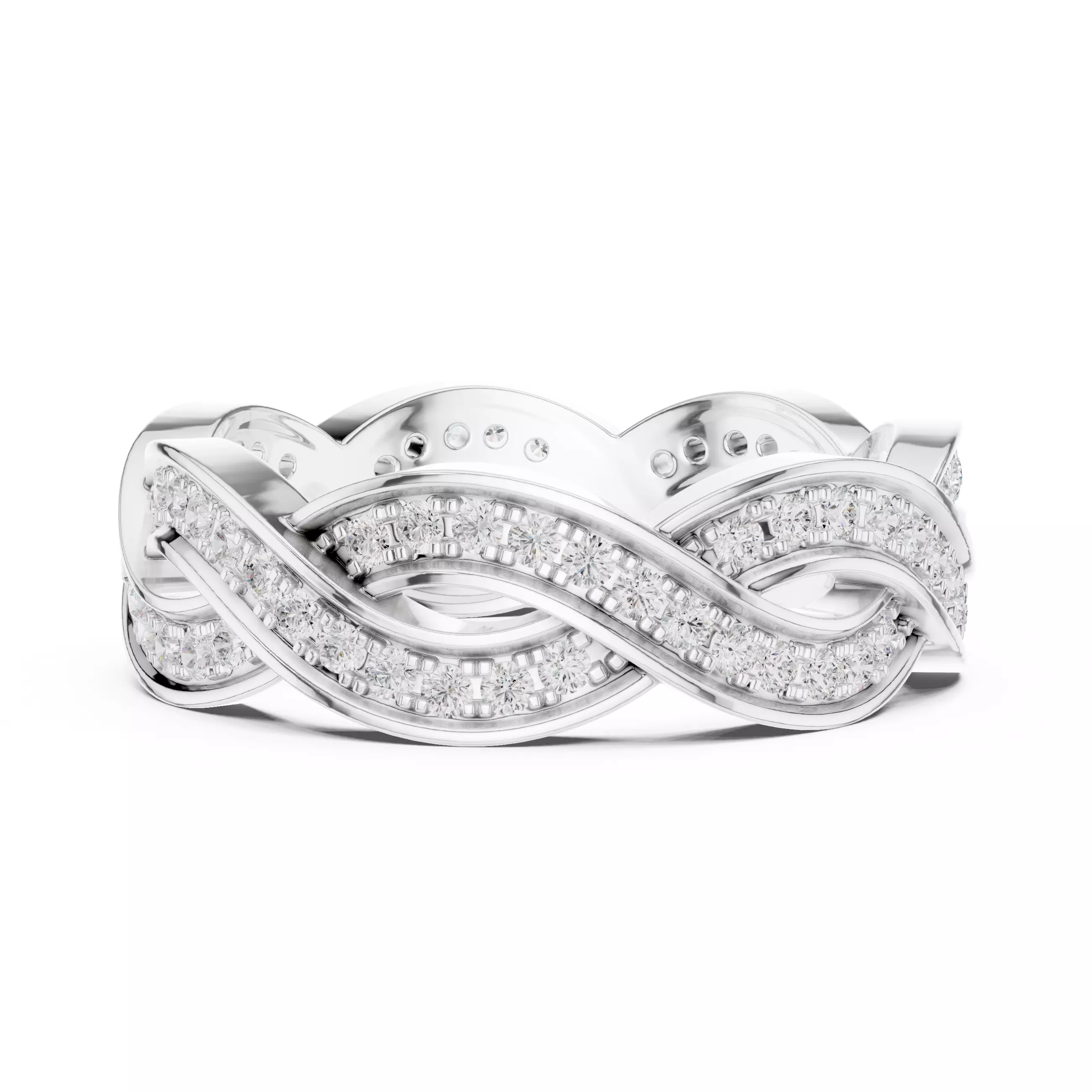 Cross Woven Wire Mesh Eternity Band Ring 3dm stl renders 3D print model_8