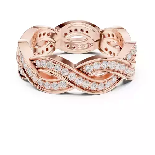 Cross Woven Wire Mesh Eternity Band Ring 3dm stl renders