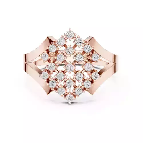 Diamond Cluster Ring 3dm stl renders animation