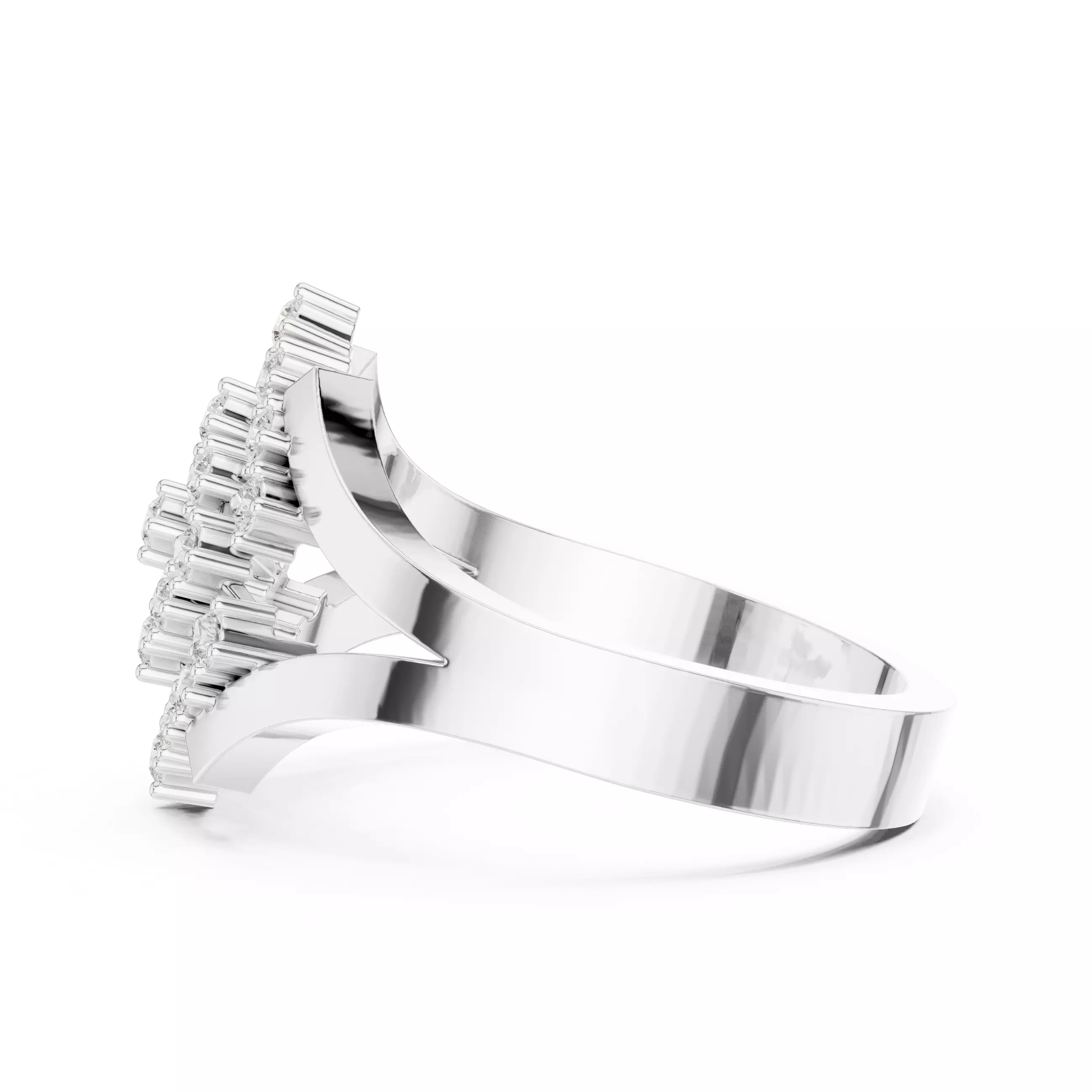 Diamond Cluster Ring 3dm stl renders animation 3D print model_8