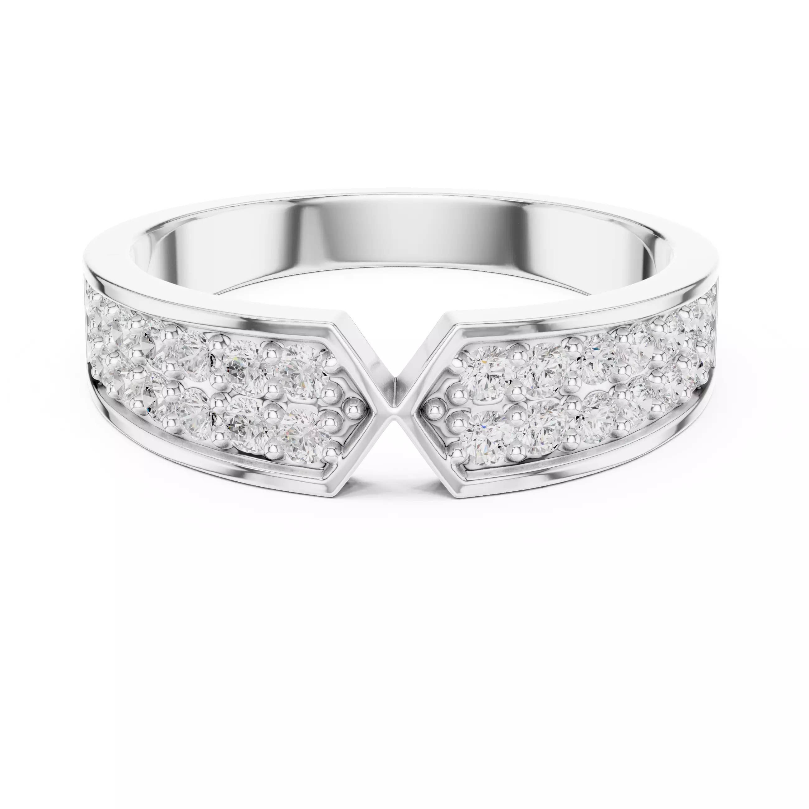 Diamond Band Ring 3dm stl renders animation videos 3D print model_9