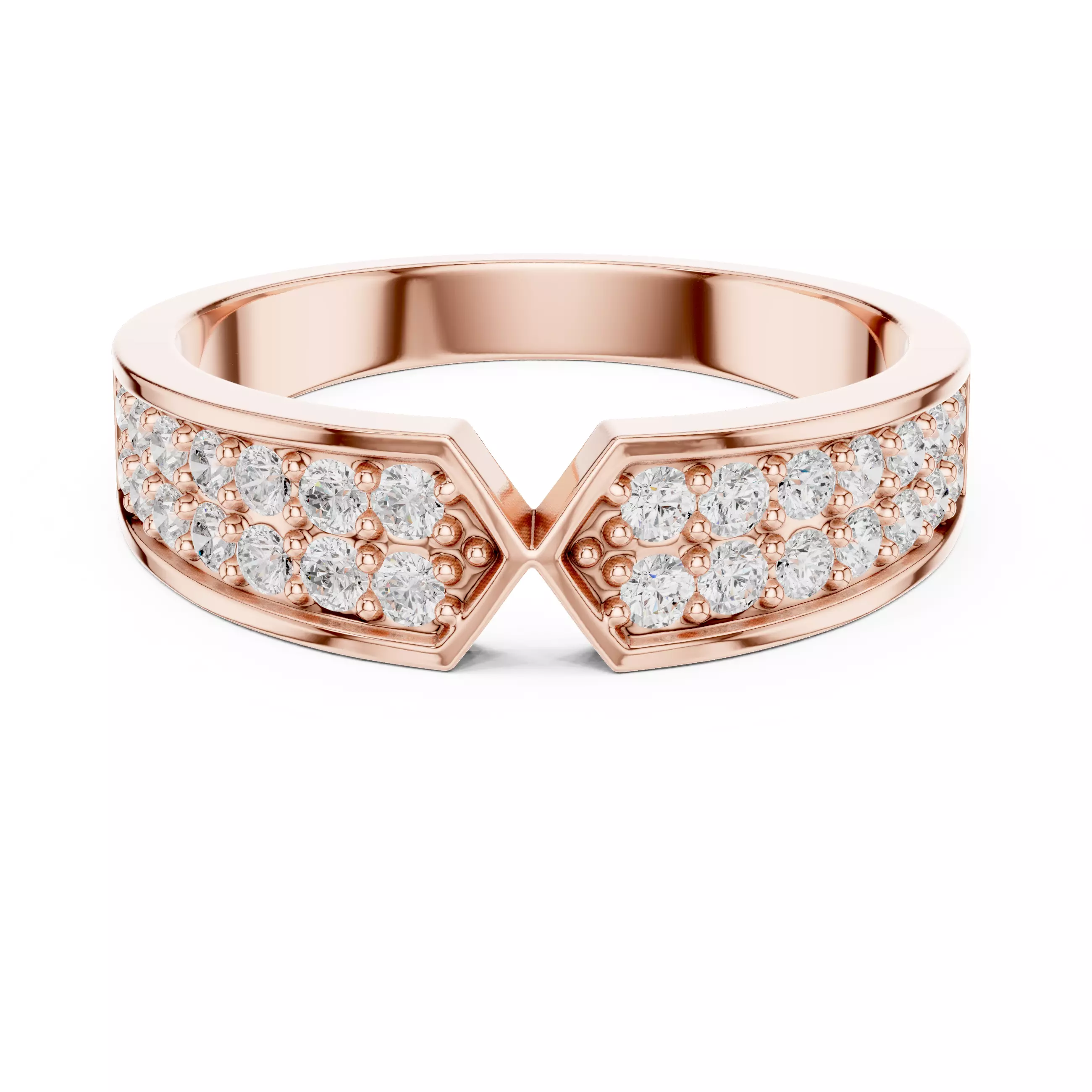 Diamond Band Ring 3dm stl renders animation videos 3D print model_0