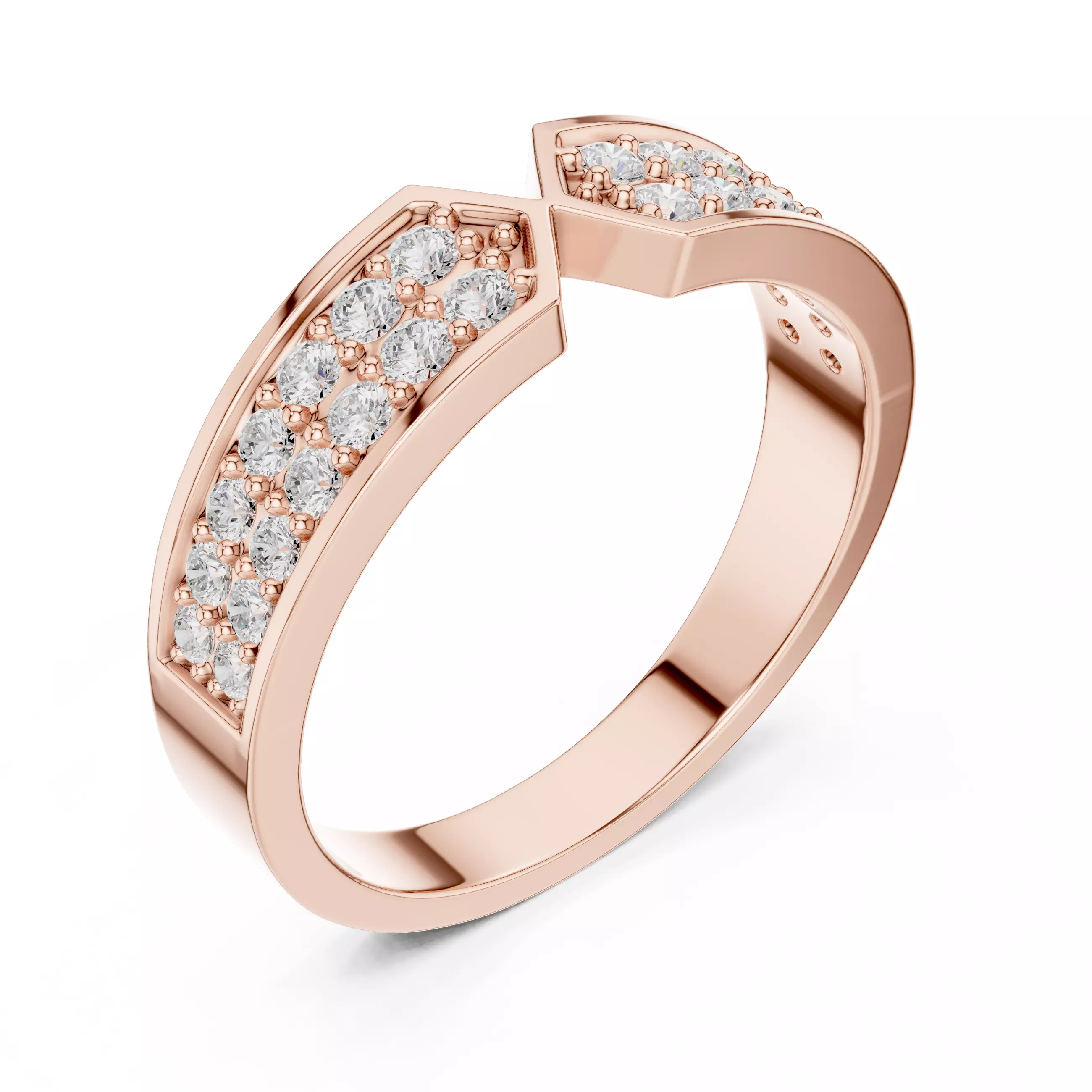 Diamond Band Ring 3dm stl renders animation videos 3D print model_4