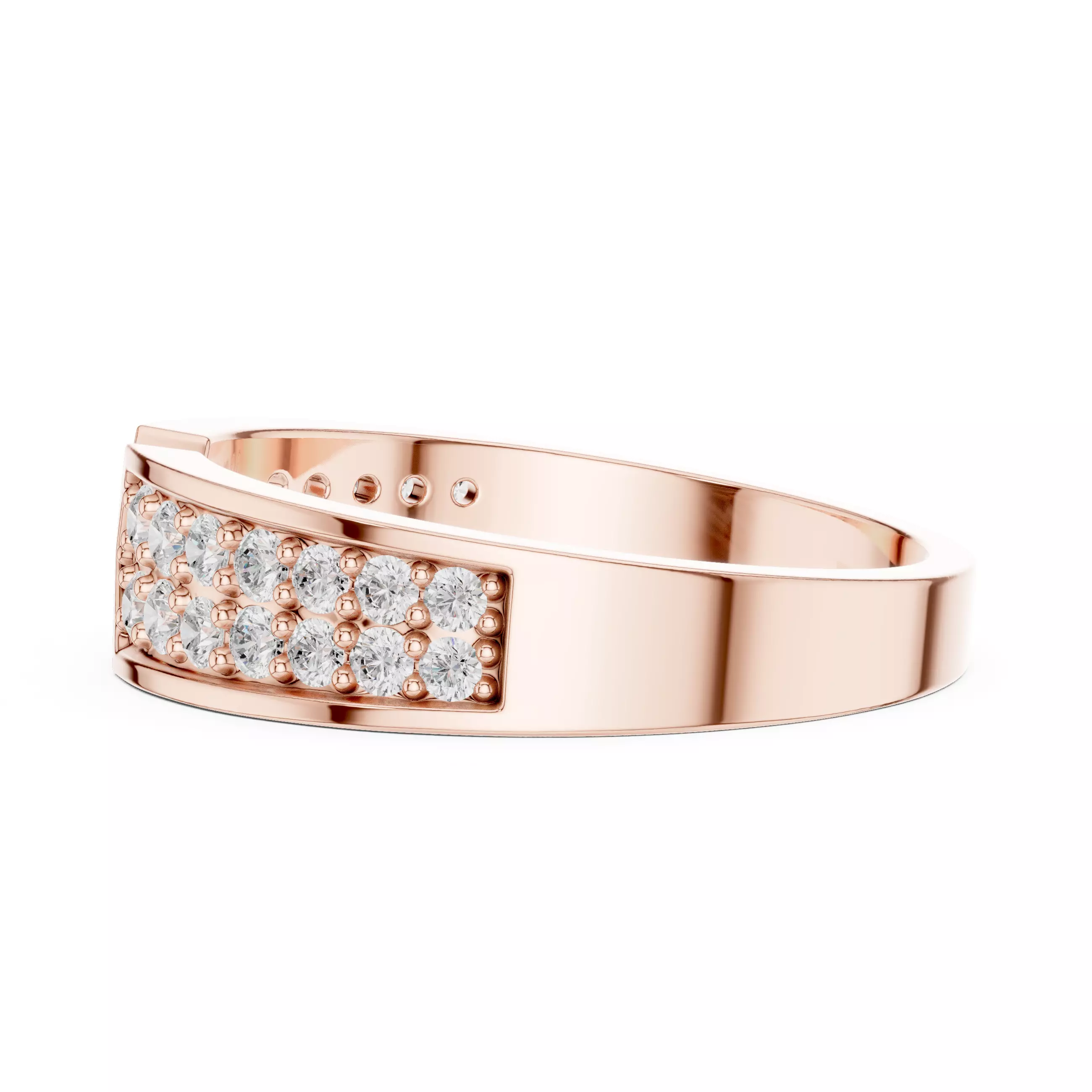 Diamond Band Ring 3dm stl renders animation videos 3D print model_5