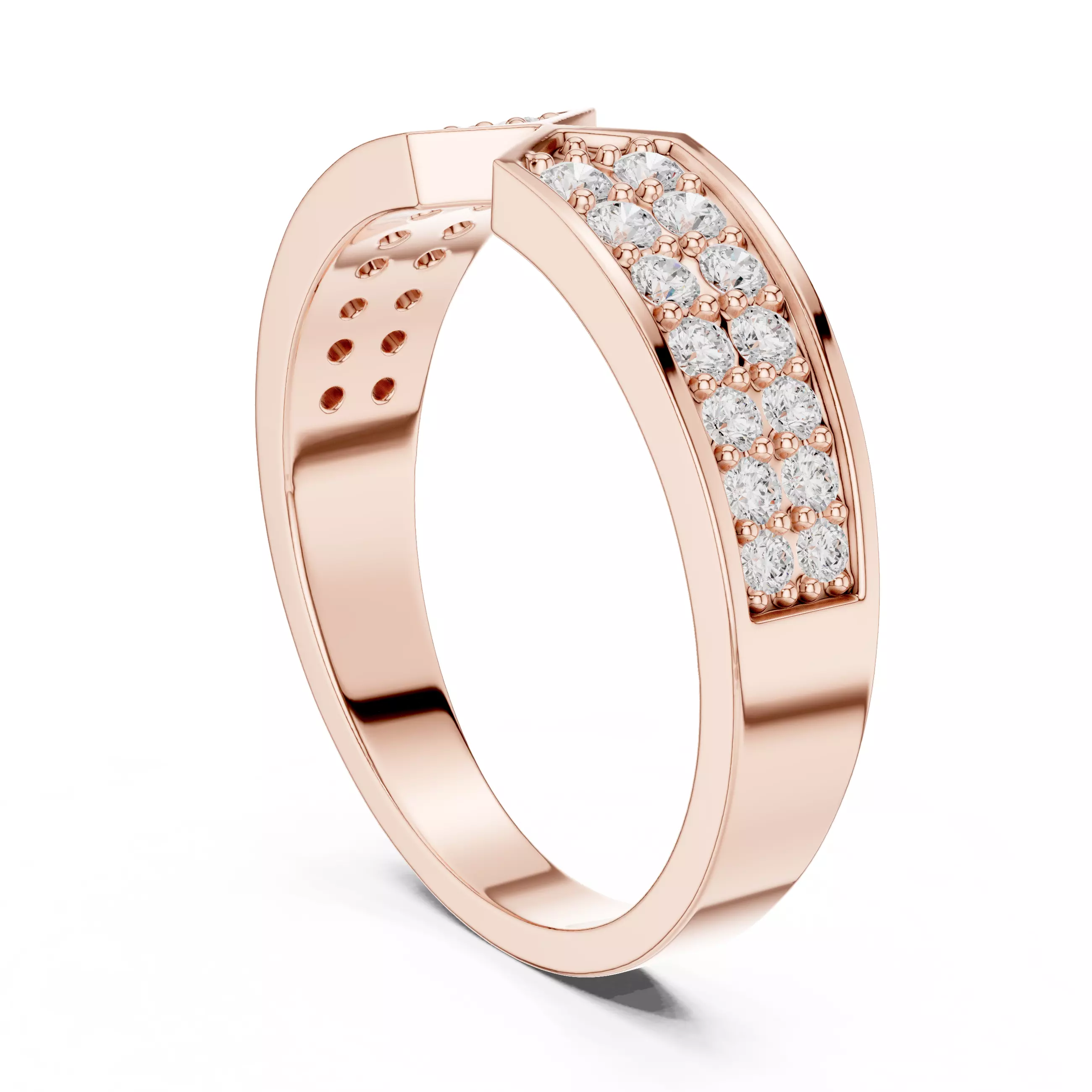 Diamond Band Ring 3dm stl renders animation videos 3D print model_3