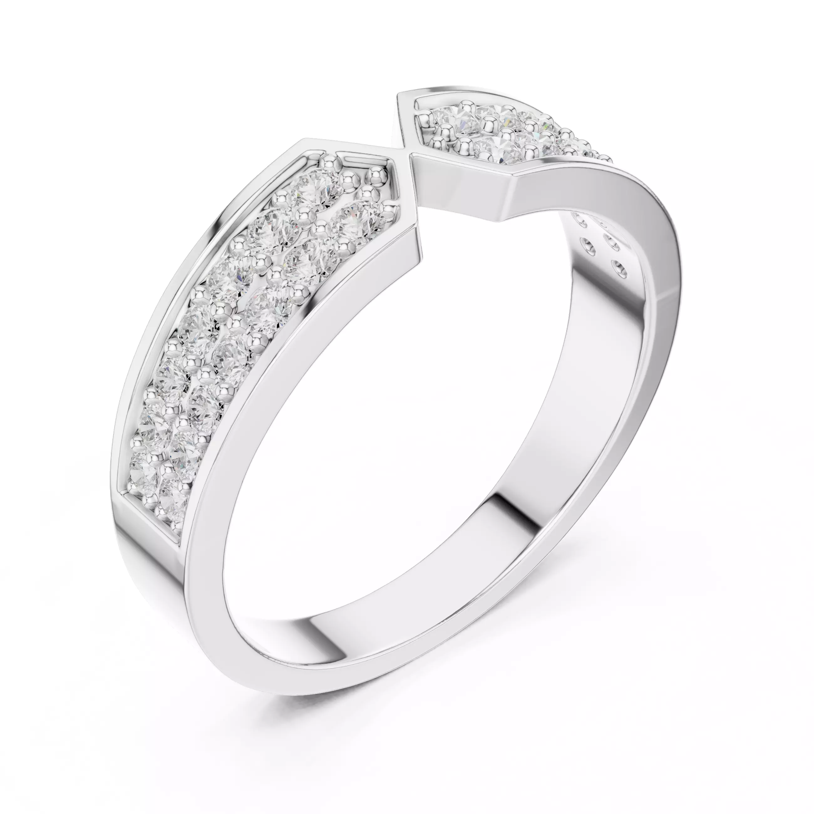 Diamond Band Ring 3dm stl renders animation videos 3D print model_7