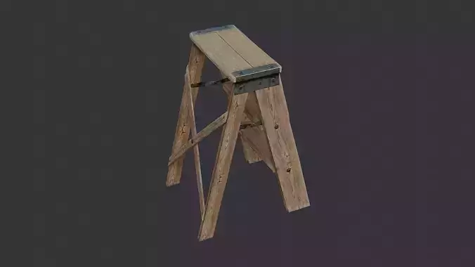 Wooden Step Ladder with Steel Reinforcement