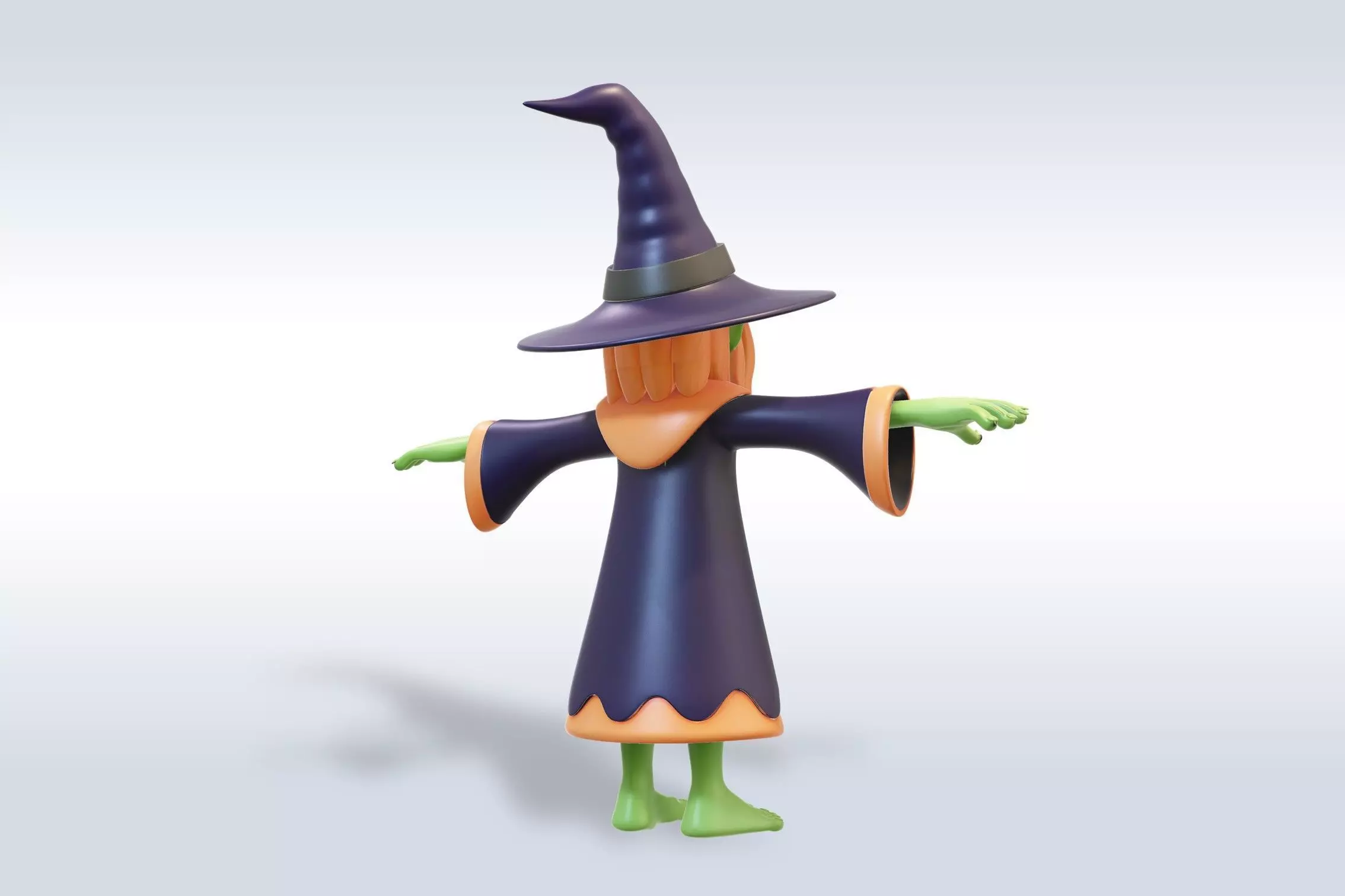 Adorable Witch Halloween Character 3D model_4