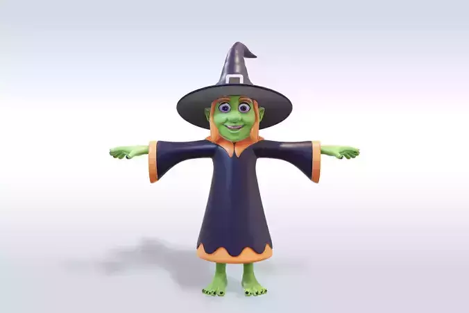 Adorable Witch Halloween Character