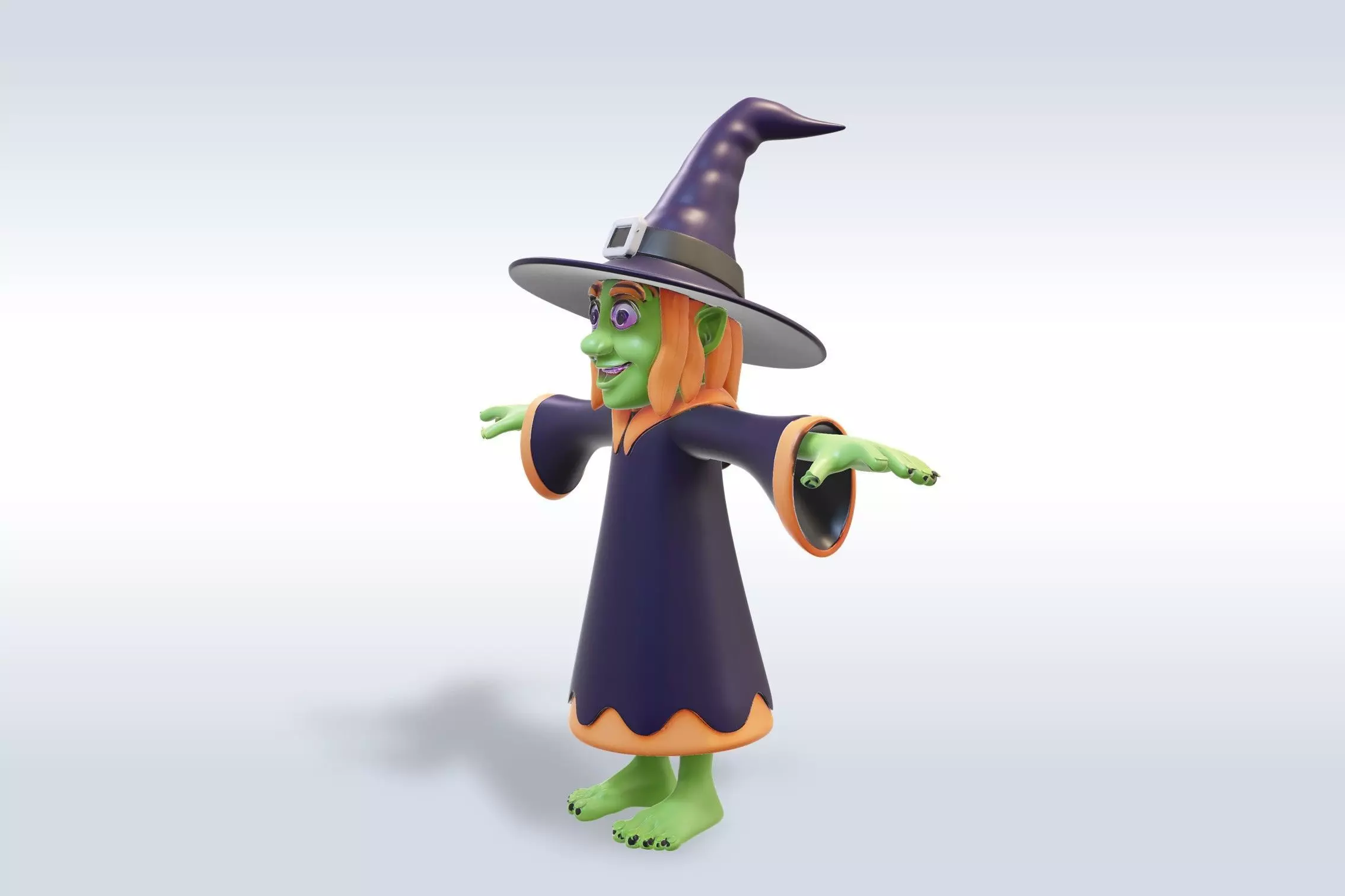 Adorable Witch Halloween Character 3D model_2