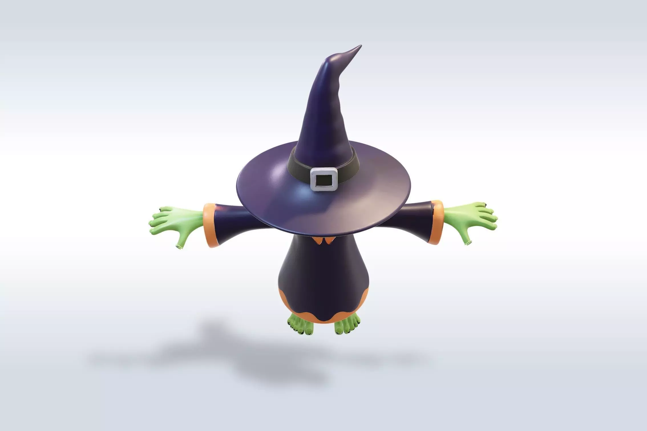 Adorable Witch Halloween Character 3D model_3