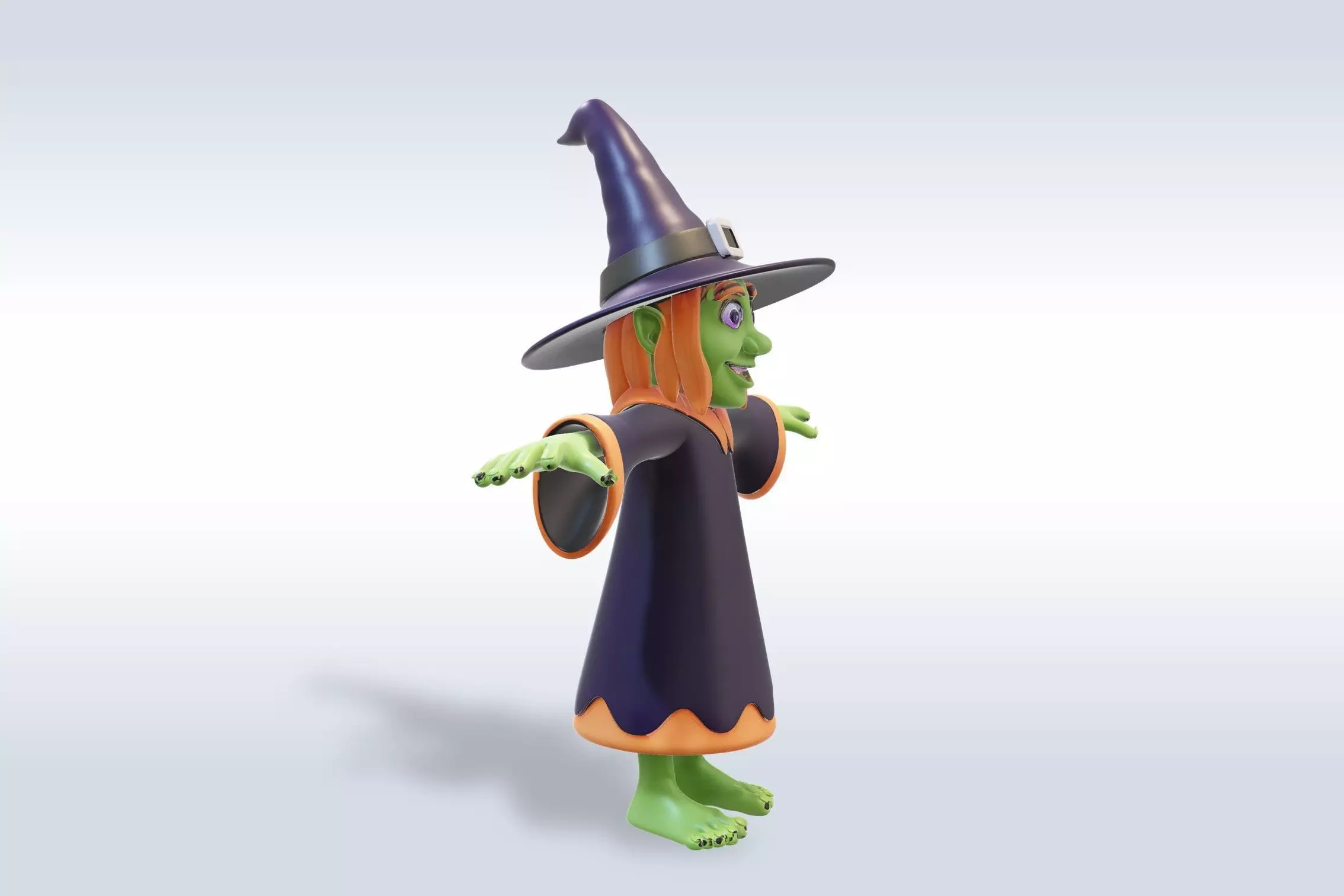 Adorable Witch Halloween Character 3D model_1