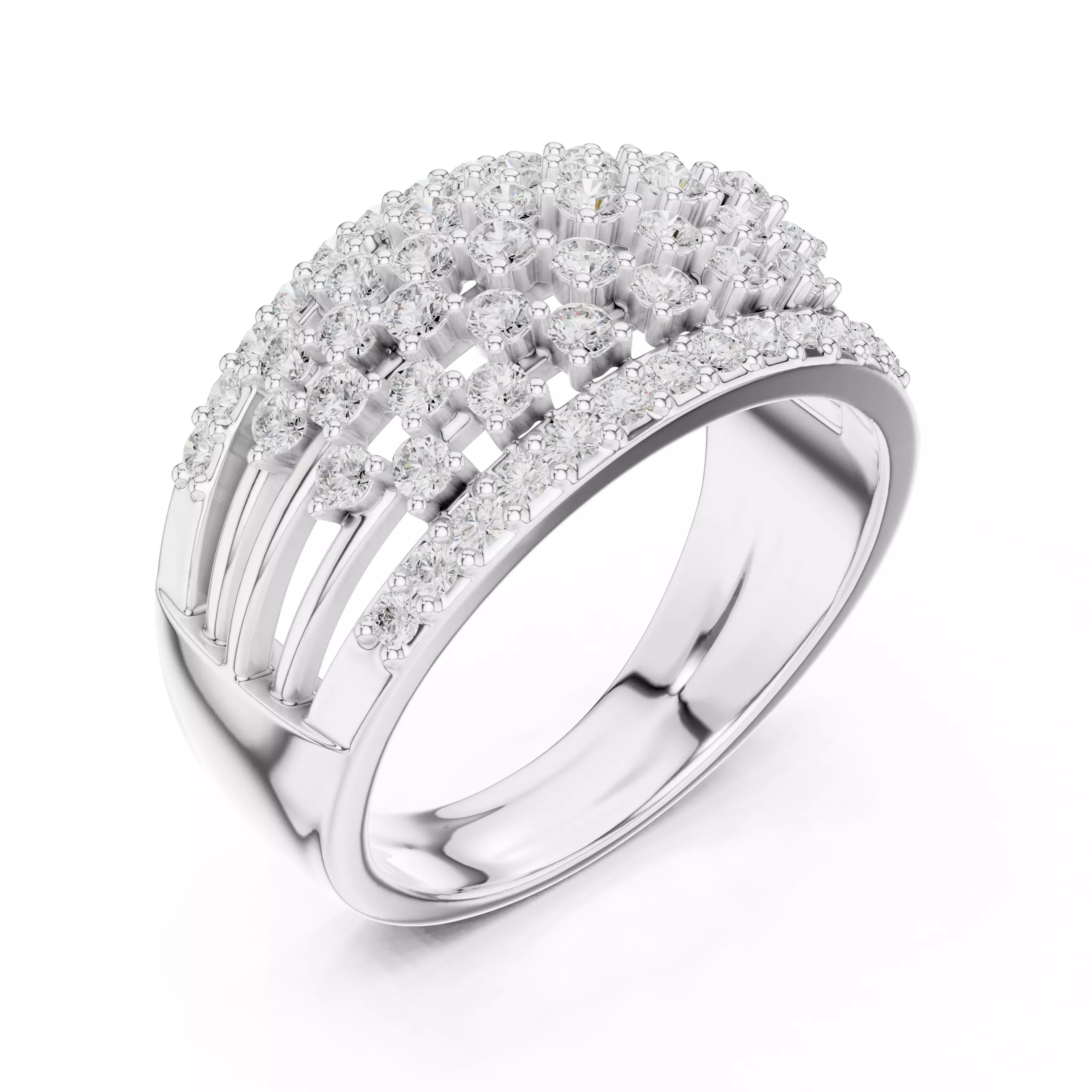 Star Clusters Diamond Band Ring 3dm stl renders animation 3D print model_7
