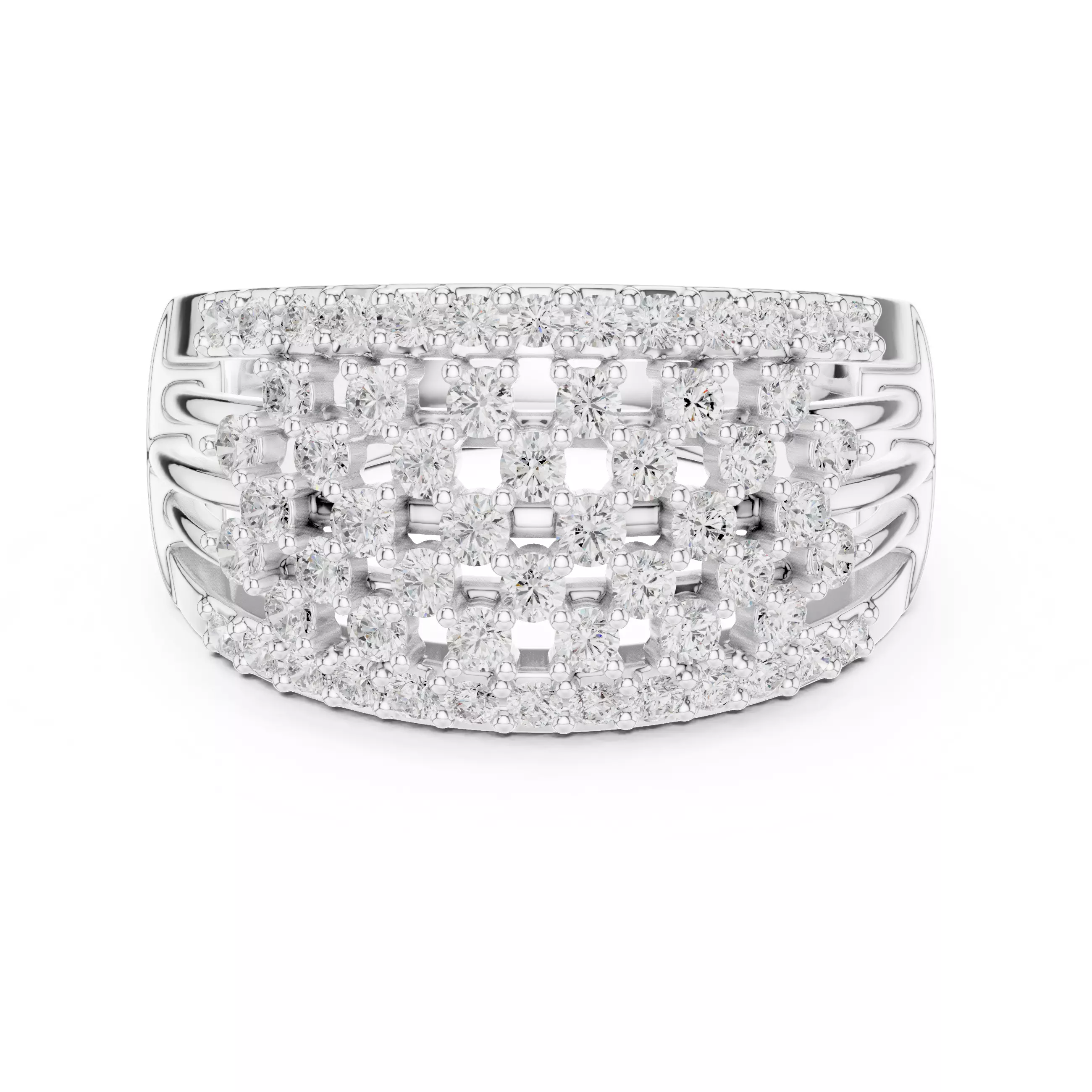 Star Clusters Diamond Band Ring 3dm stl renders animation 3D print model_9