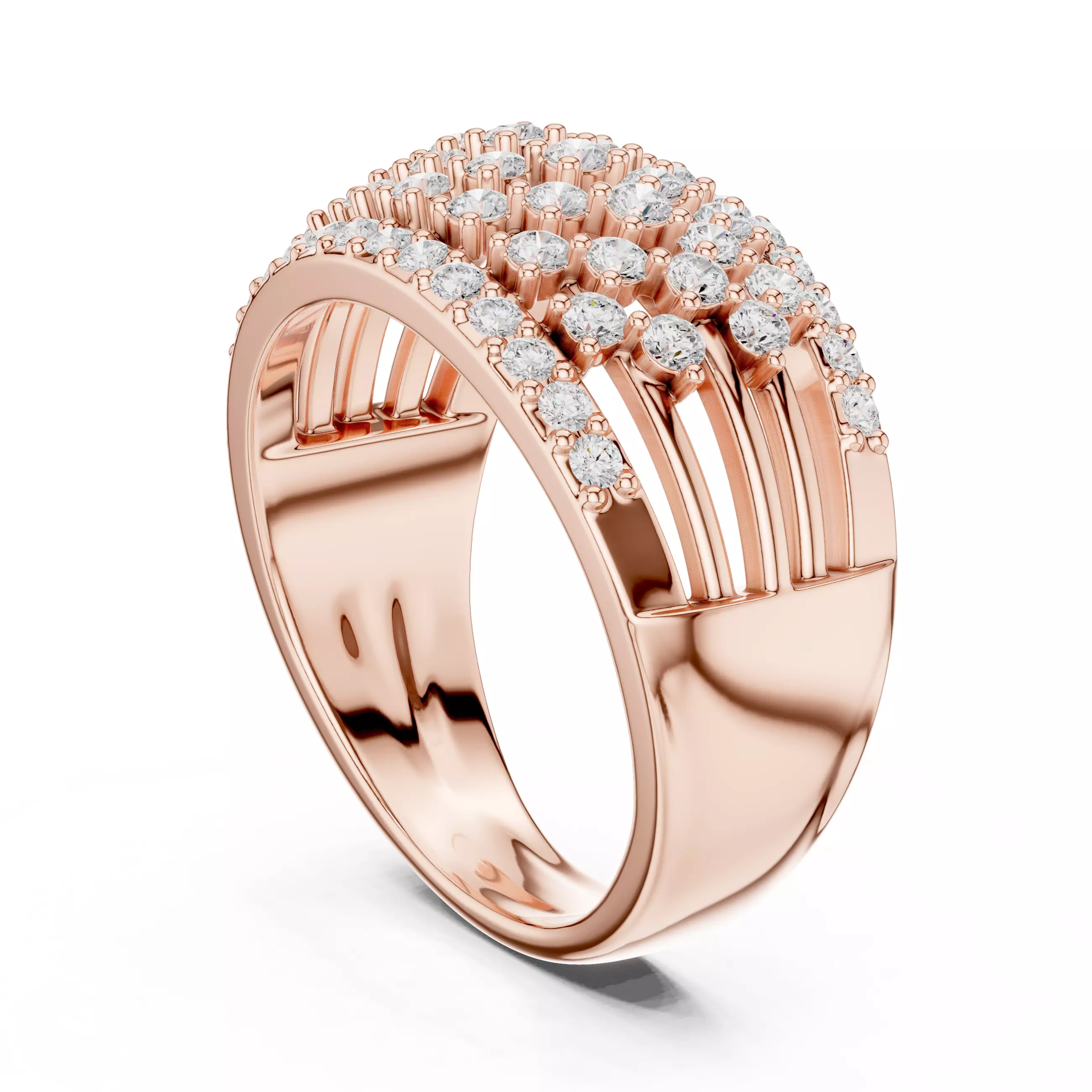 Star Clusters Diamond Band Ring 3dm stl renders animation 3D print model_3