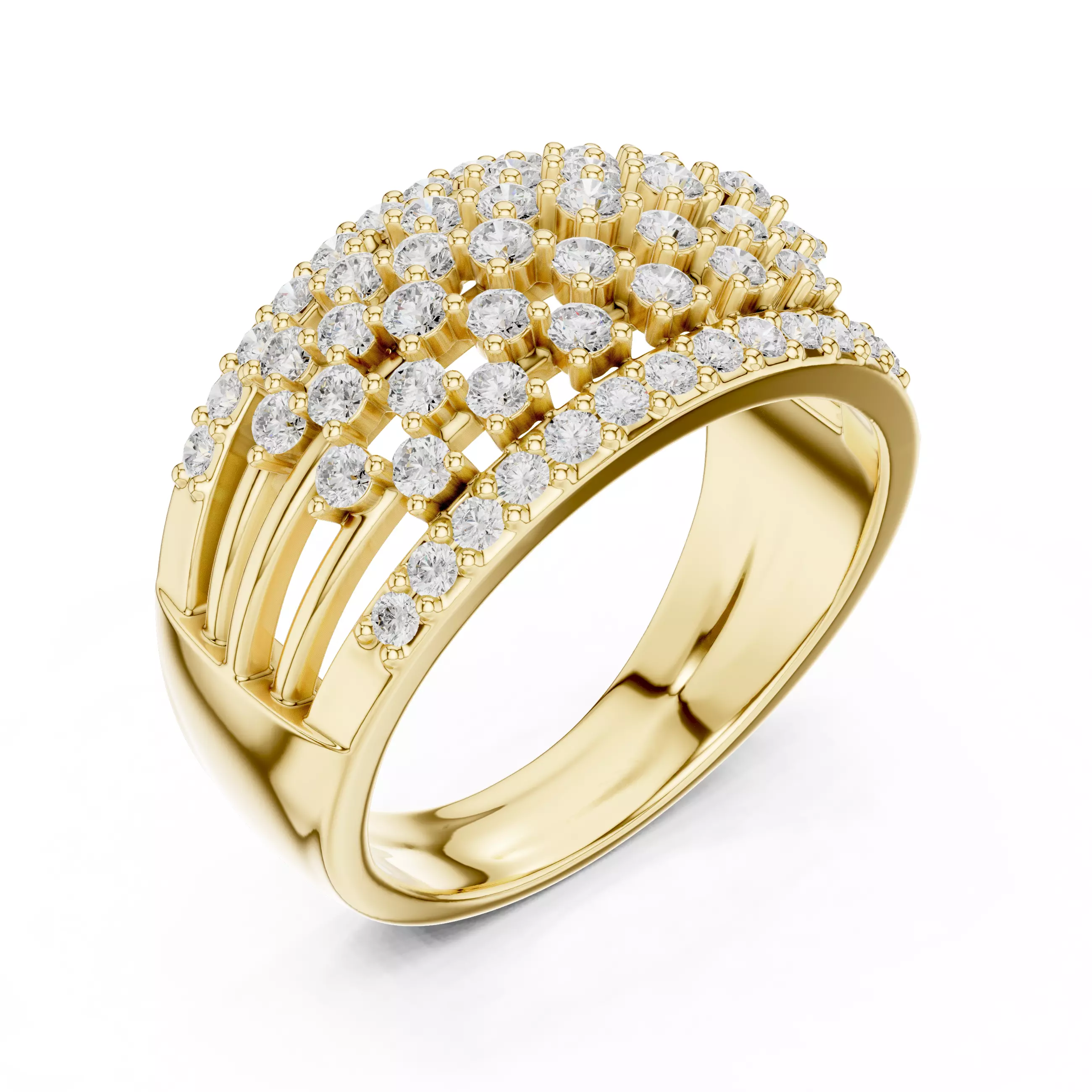 Star Clusters Diamond Band Ring 3dm stl renders animation 3D print model_11