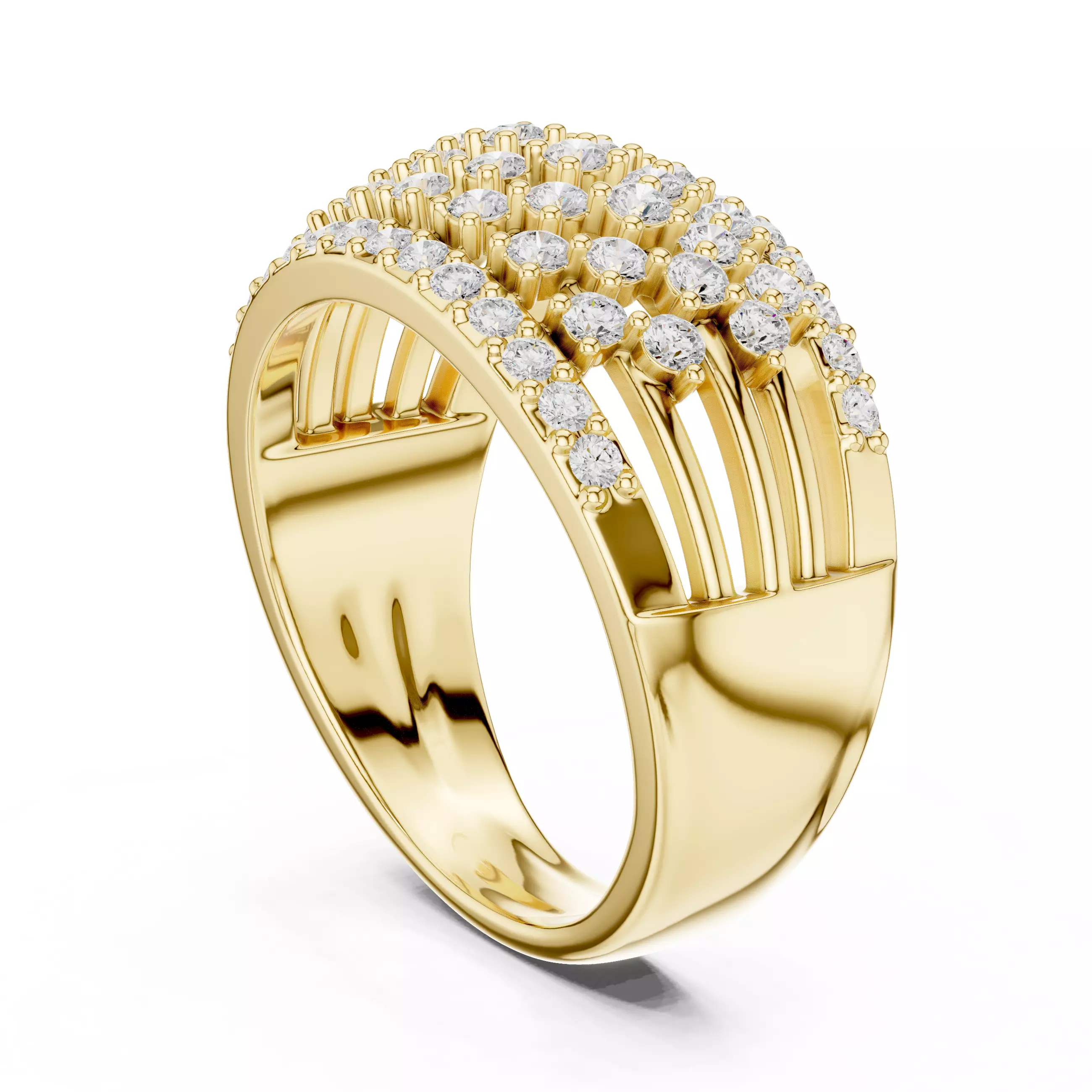 Star Clusters Diamond Band Ring 3dm stl renders animation 3D print model_10