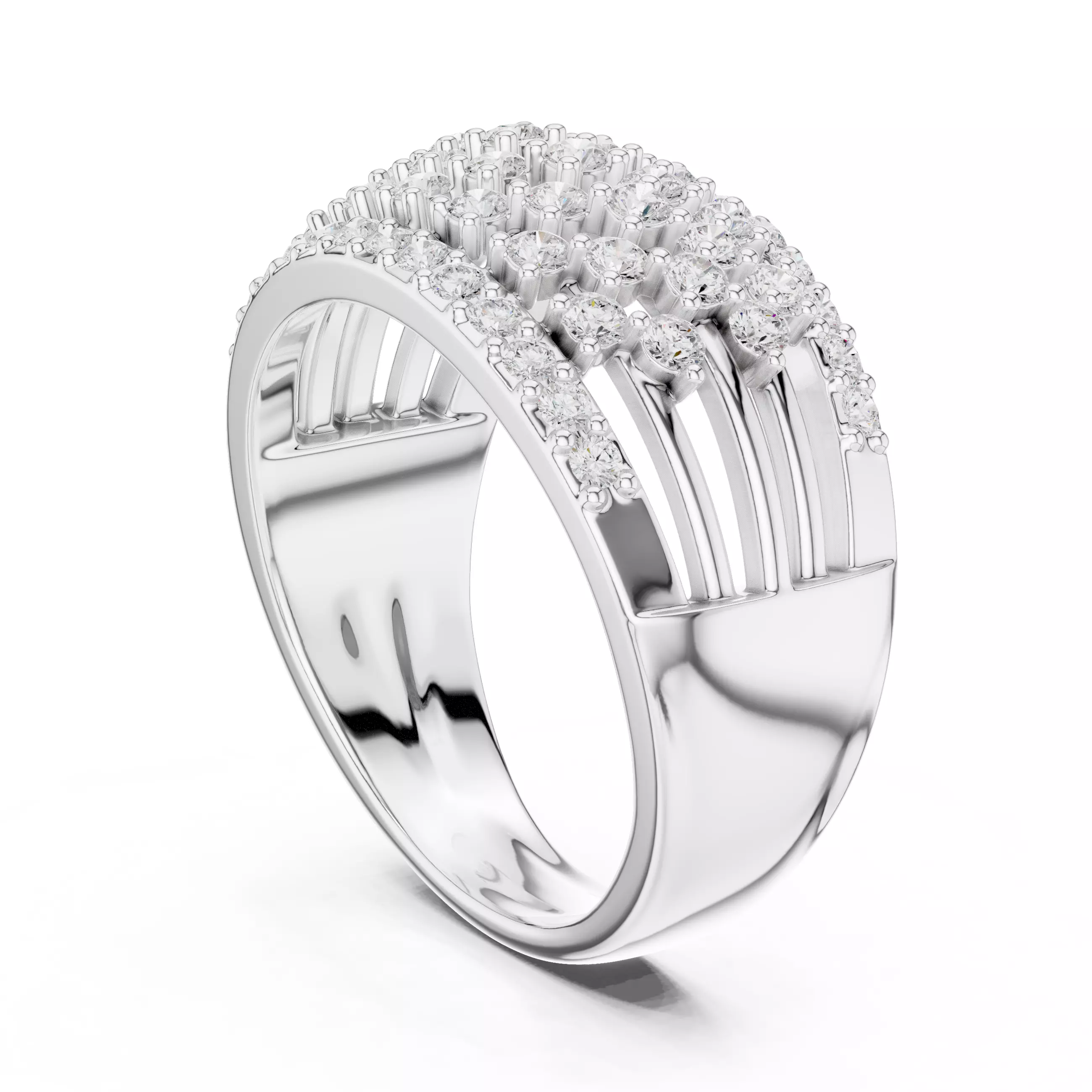 Star Clusters Diamond Band Ring 3dm stl renders animation 3D print model_6