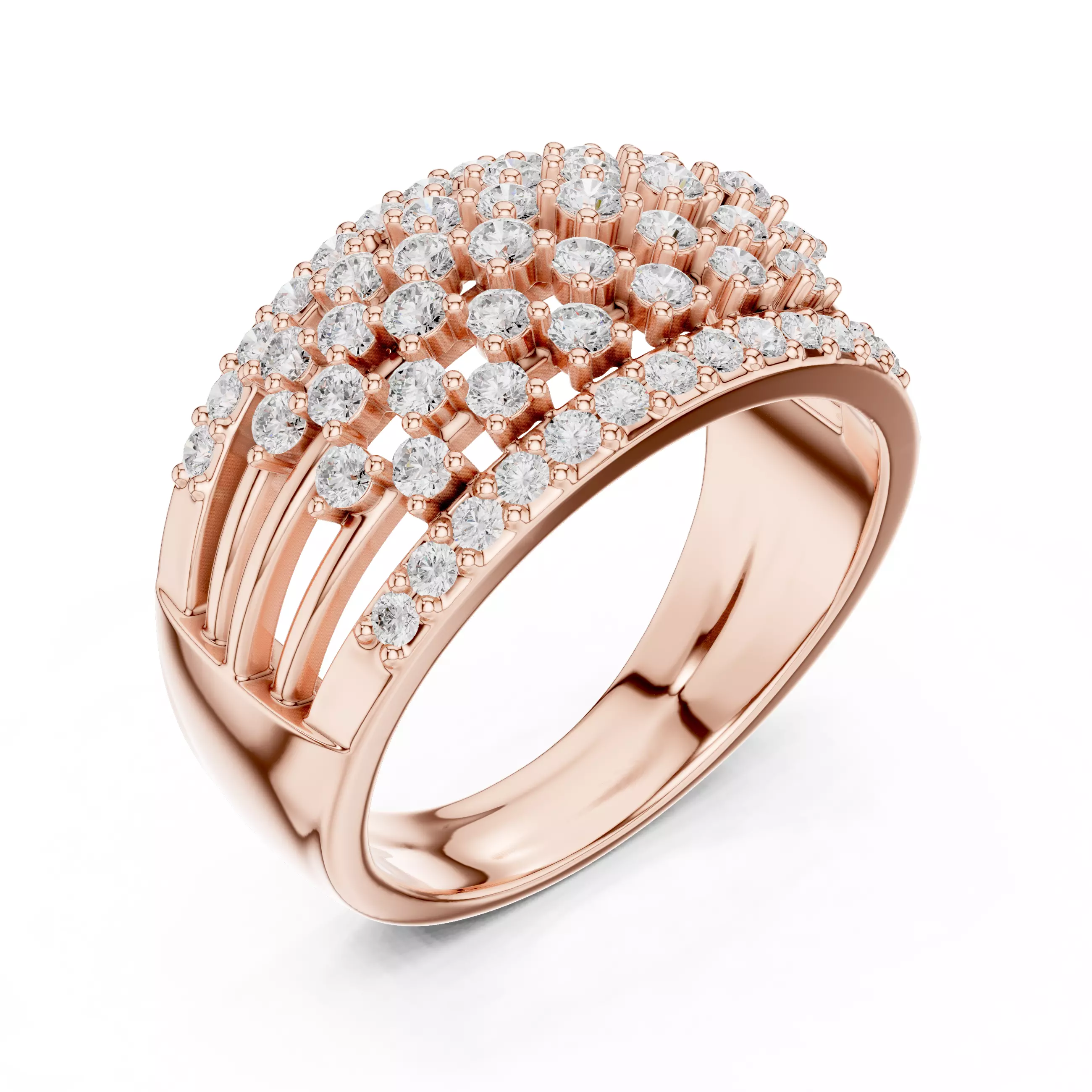 Star Clusters Diamond Band Ring 3dm stl renders animation 3D print model_4