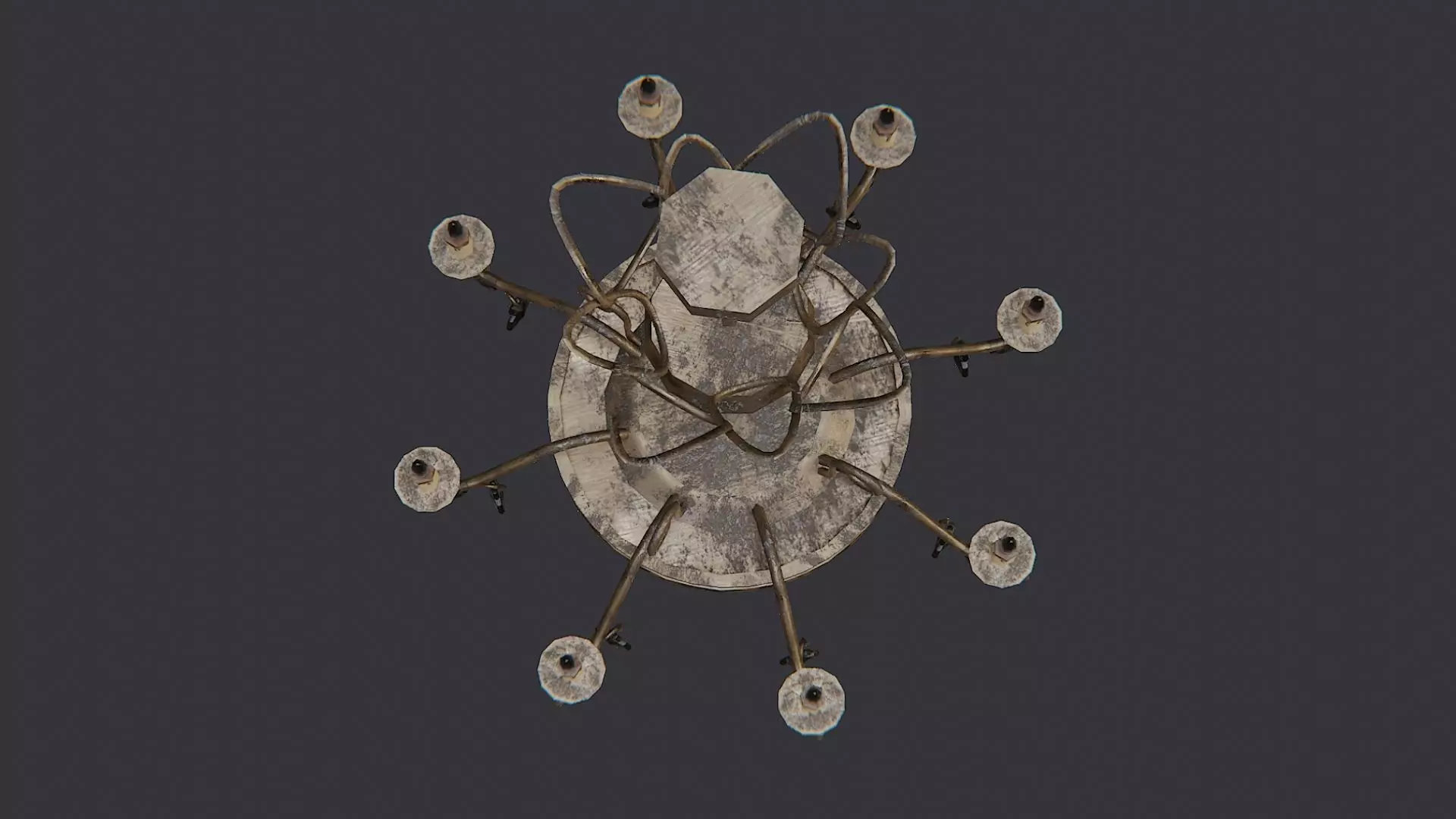 Ceiling chandelier with glass accents Low-poly 3D model_4