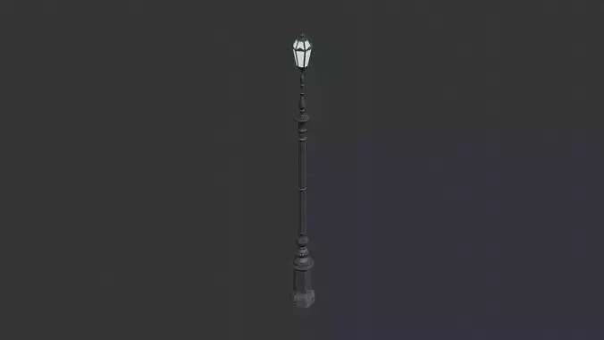 Freestanding street lamp with ornate post