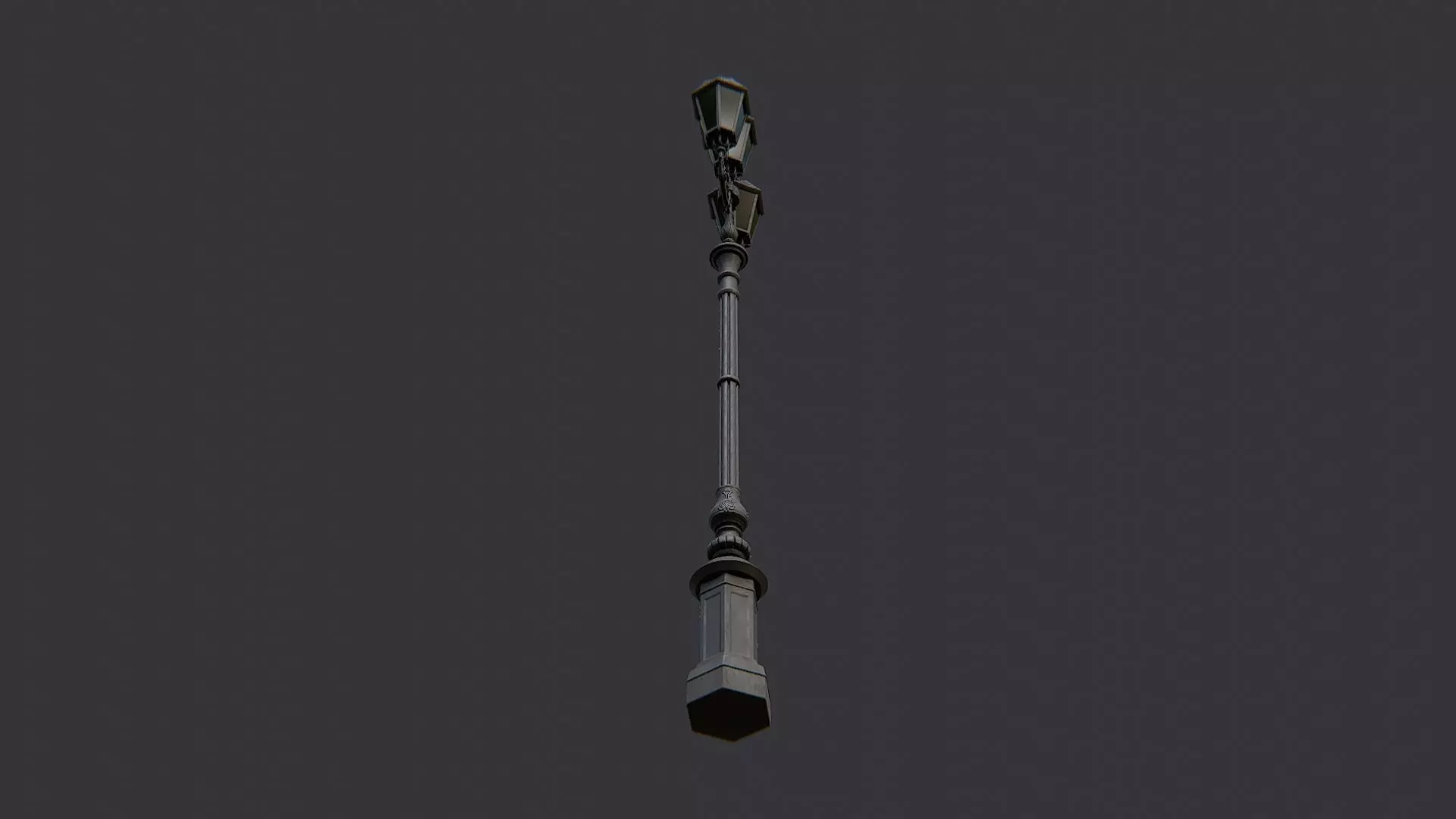 Freestanding Exterior Lantern Street Lamp Low-poly 3D model_5
