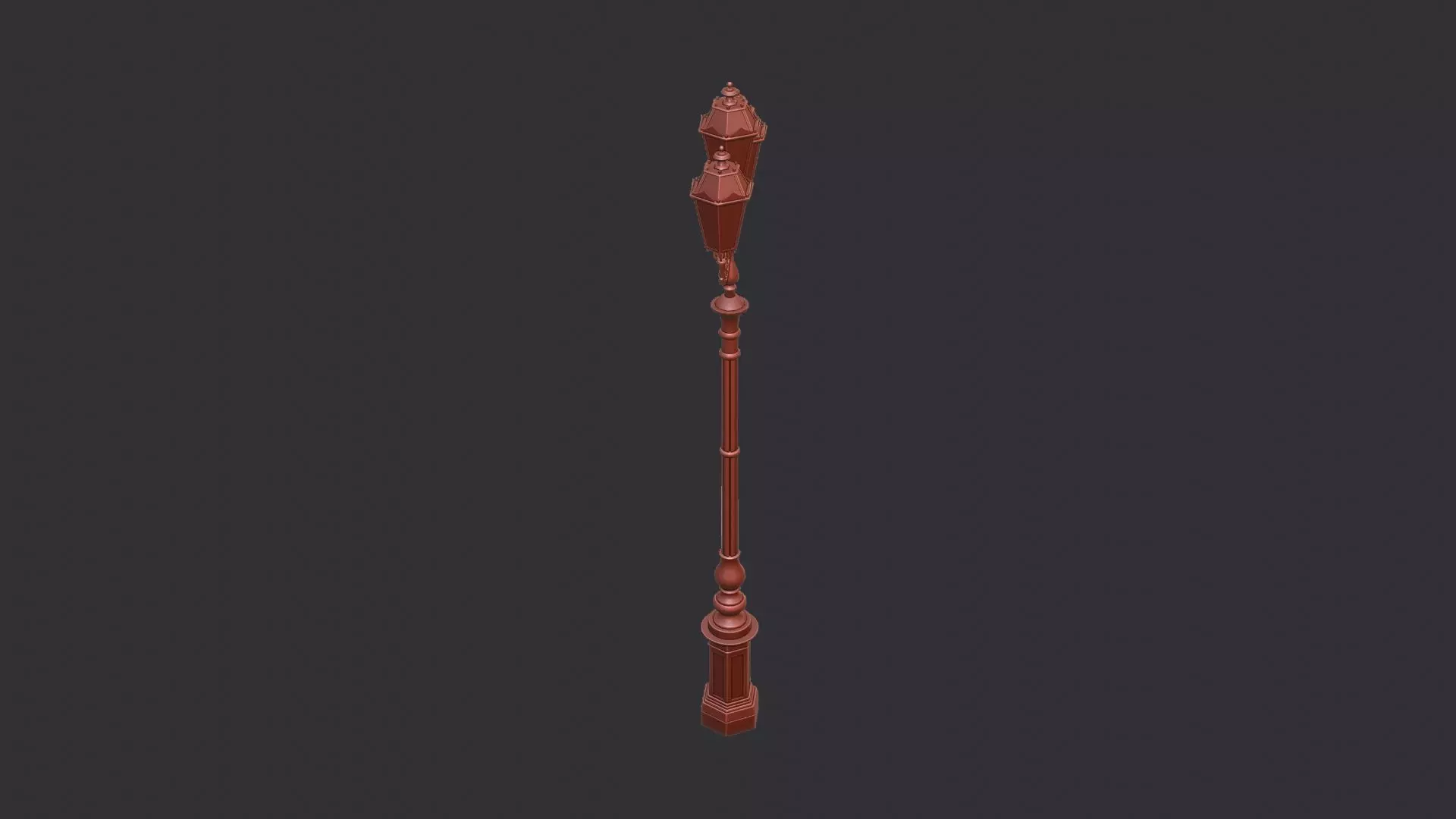 Freestanding Exterior Lantern Street Lamp Low-poly 3D model_6
