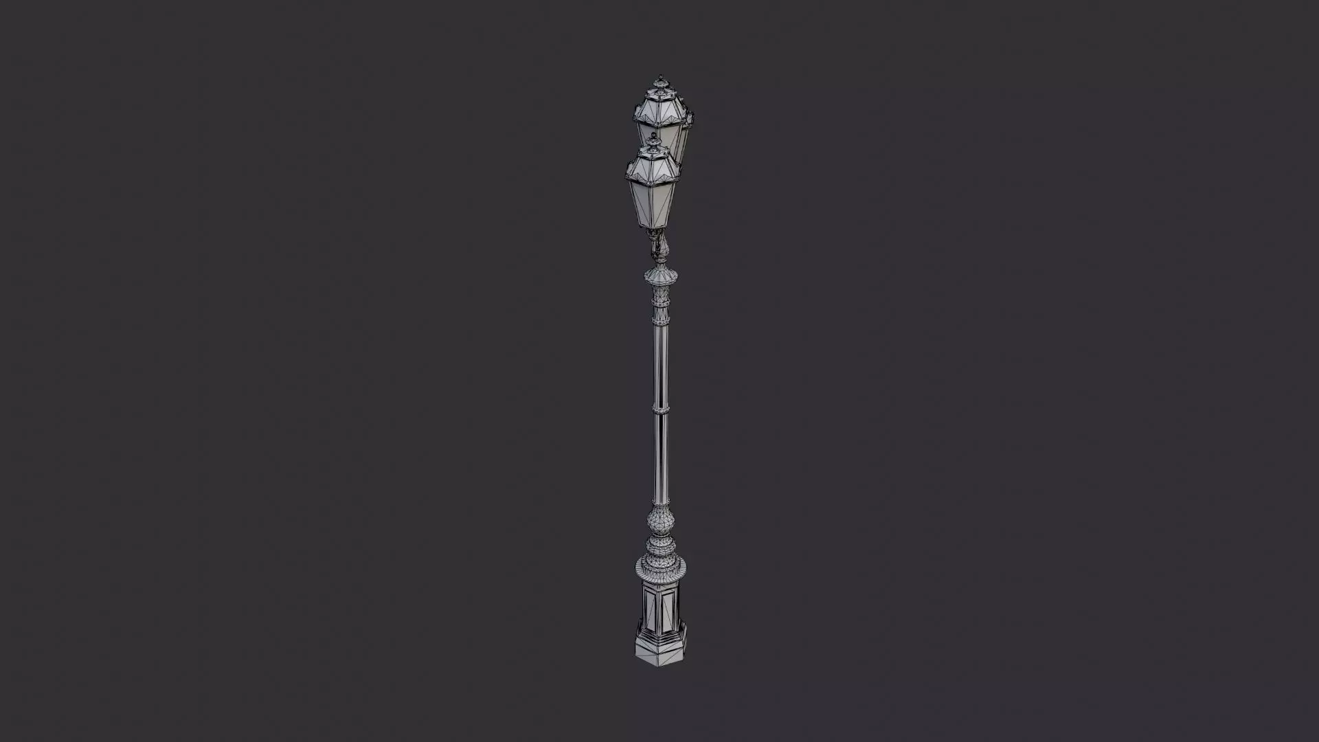 Freestanding Exterior Lantern Street Lamp Low-poly 3D model_7