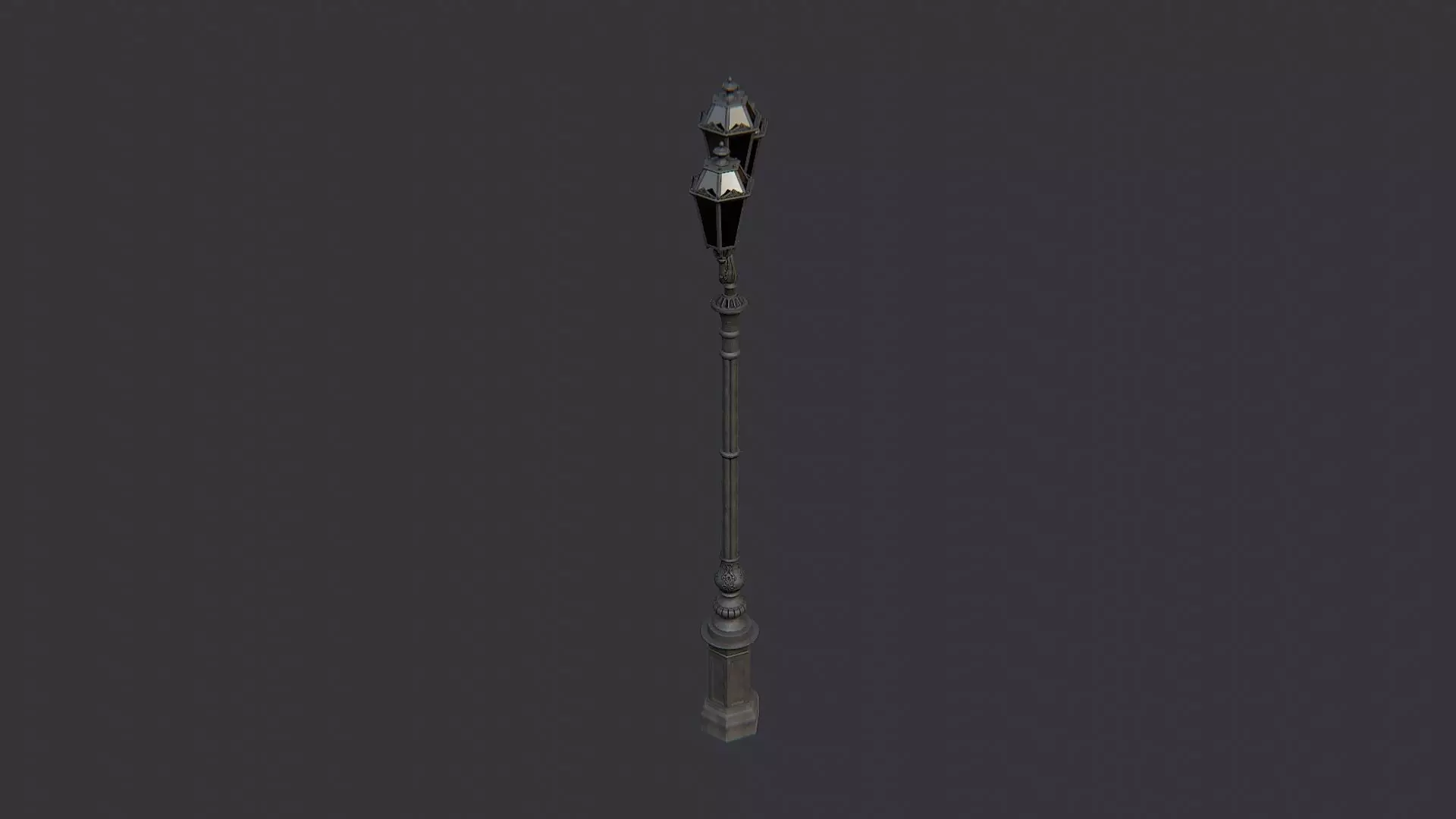 Freestanding Exterior Lantern Street Lamp Low-poly 3D model_0