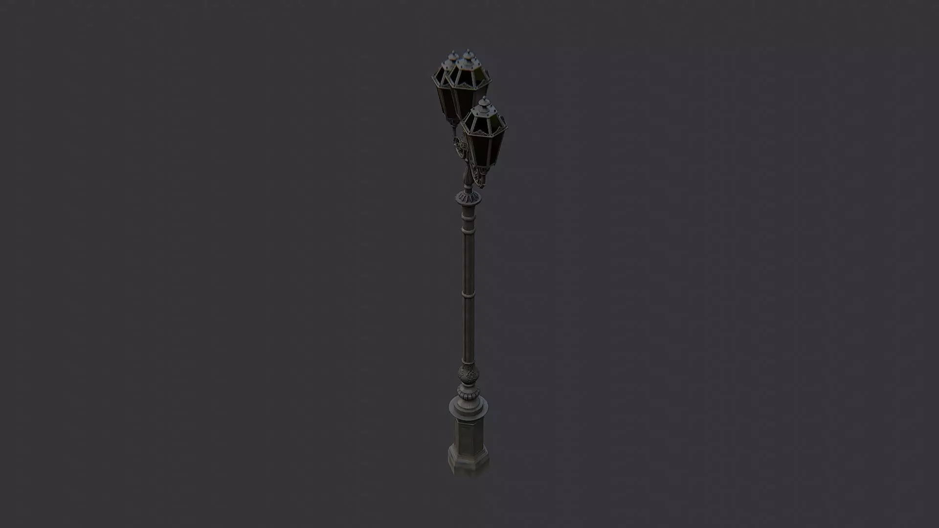 Freestanding Exterior Lantern Street Lamp Low-poly 3D model_3