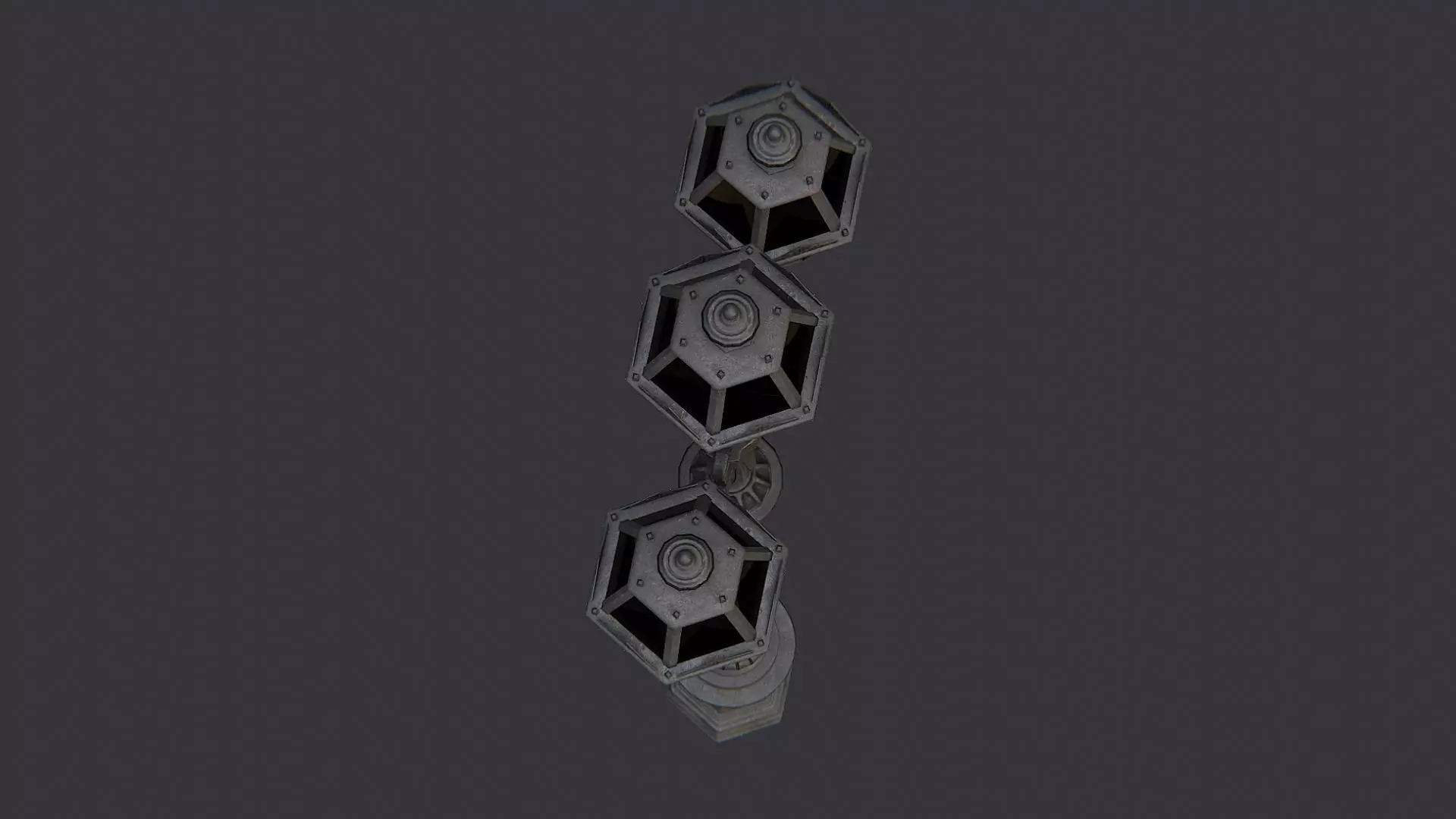 Freestanding Exterior Lantern Street Lamp Low-poly 3D model_4