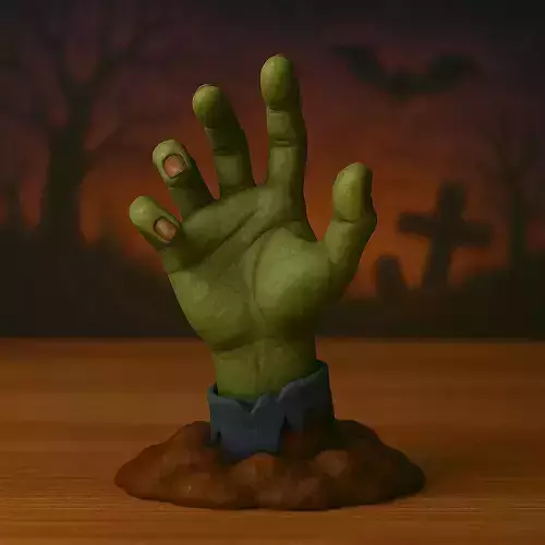 Decoracion Halloween POP Mano saliendo del suelo 3D print model