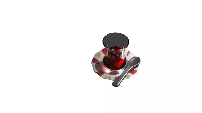Simit and Tea 3D model 3D model 5
