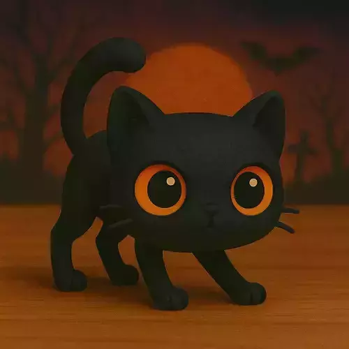 Decoracion Halloween POP Gato Negro 3D print model