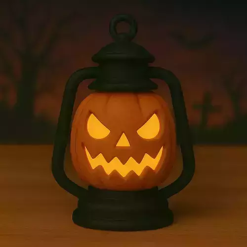 Decoracion Halloween POP Farol con cara terrorifica 3D print model