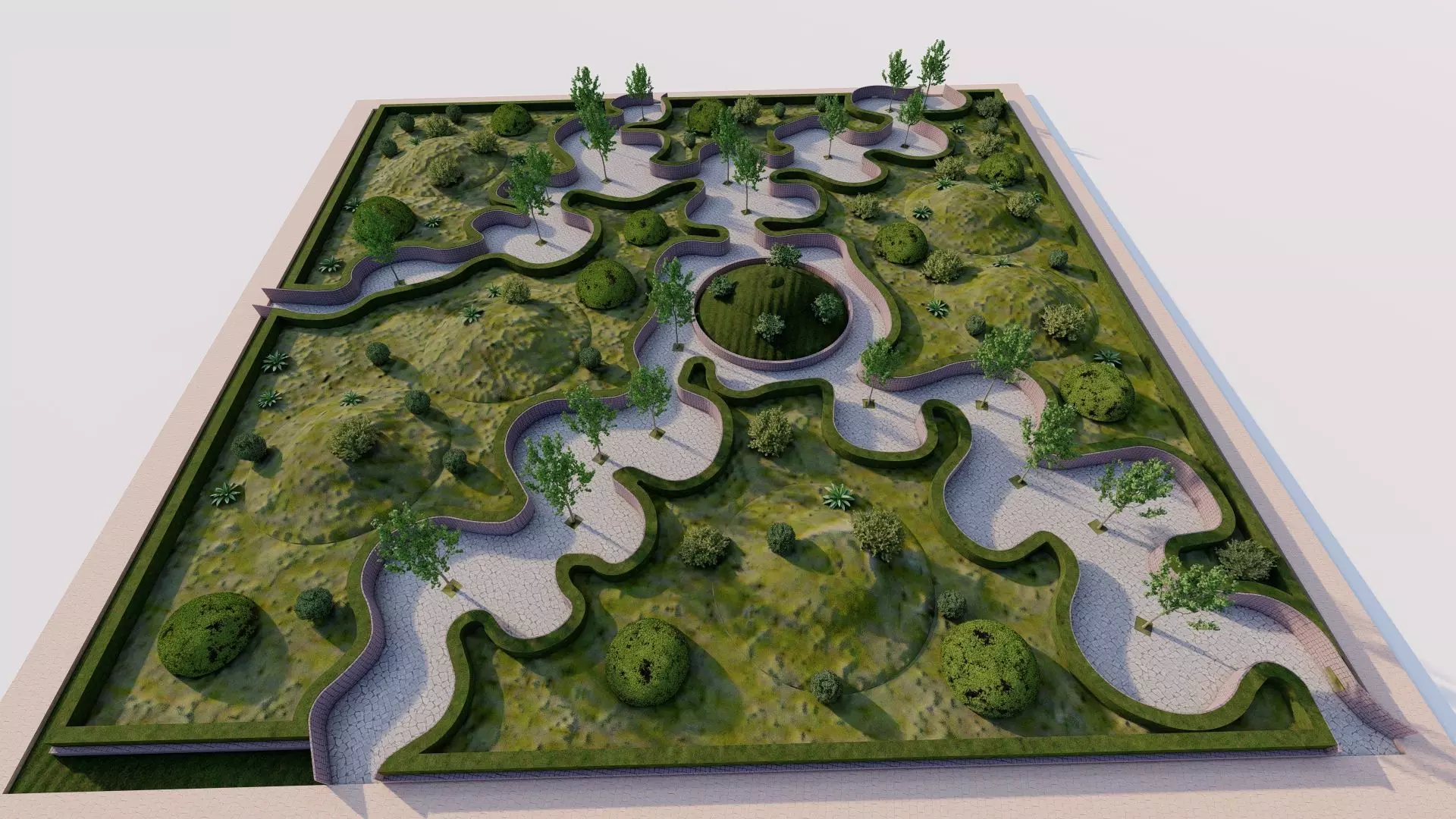public park-Private Park Landscape 3D model