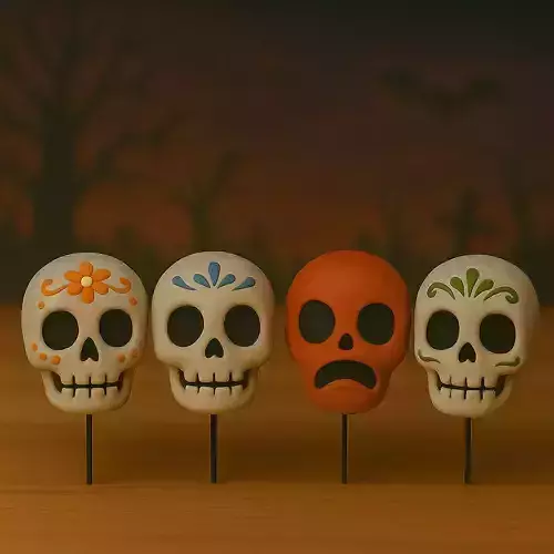 Decoracion Halloween POP Craneos 3D print model Decoracion Halloween POP Craneos 3D print model