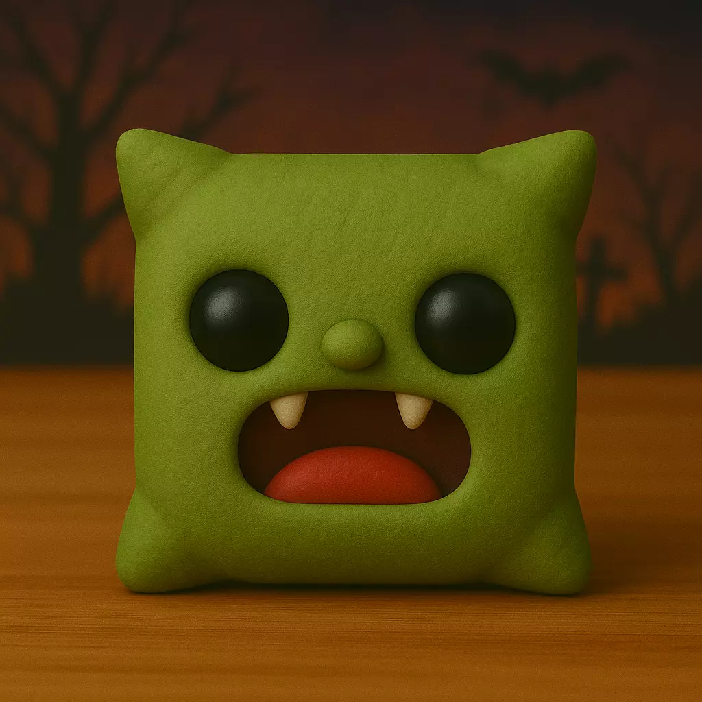 Decoracion Halloween POP Cojin con cara de monstruo 3D print model_0