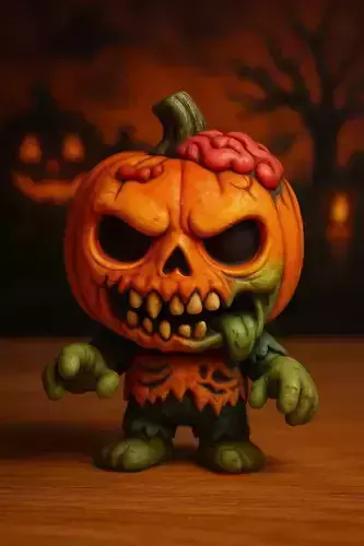 Decoracion Halloween POP Calabaza tallada Zombie 3D print model