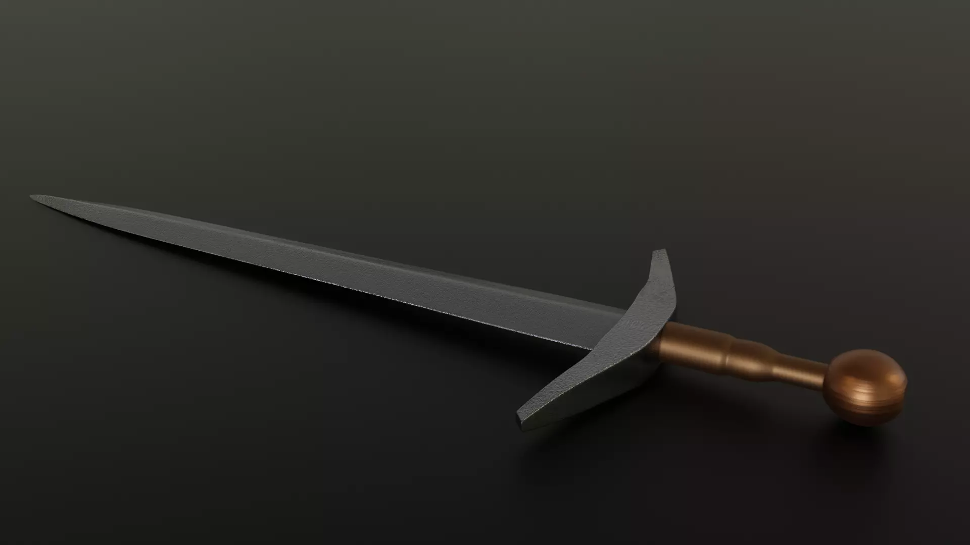 knights arming sword 3D model_0