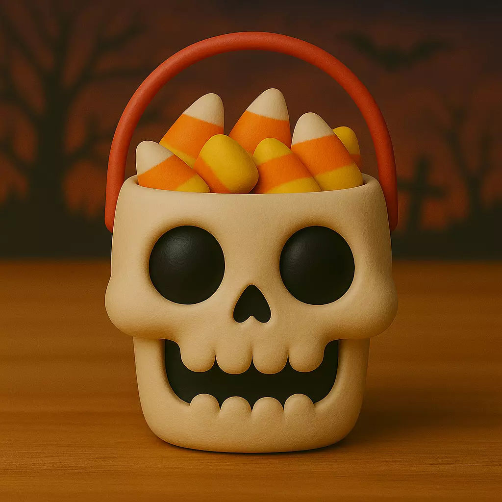 Decoracion Halloween POP Caja de dulces con forma de craneo 3D print model_0