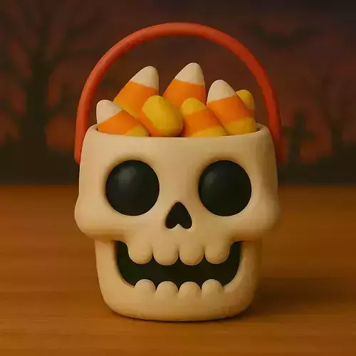Decoracion Halloween POP Caja de dulces con forma de craneo 3D print model