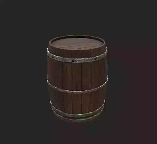 Barril barrel lowpoly and highpoly